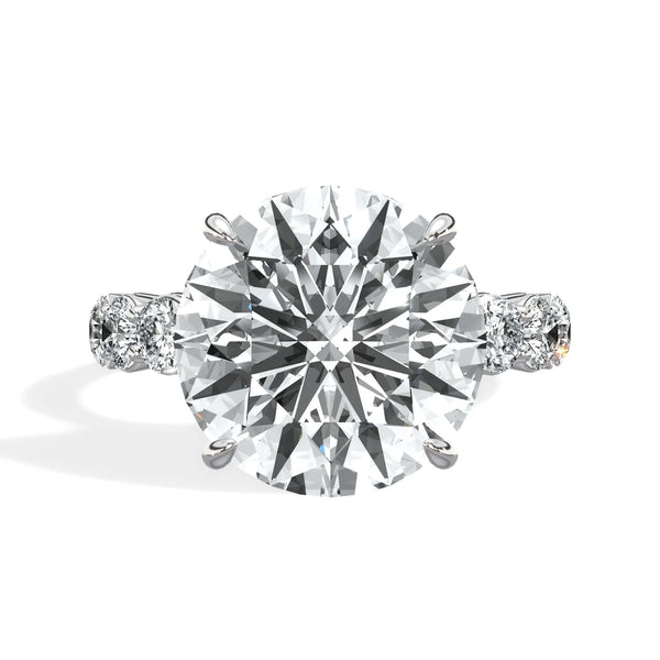 7 Carat Round Cut Diamond Engagement Ring 14K White Gold