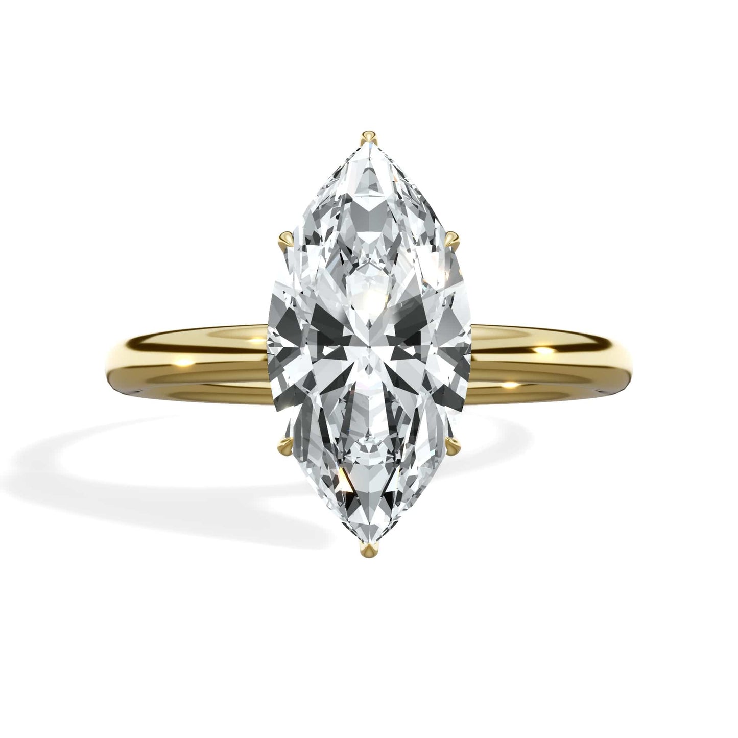 2.20 Carats Lab Grown Marquise Cut Solitaire Hidden Halo Diamond Engagement Ring