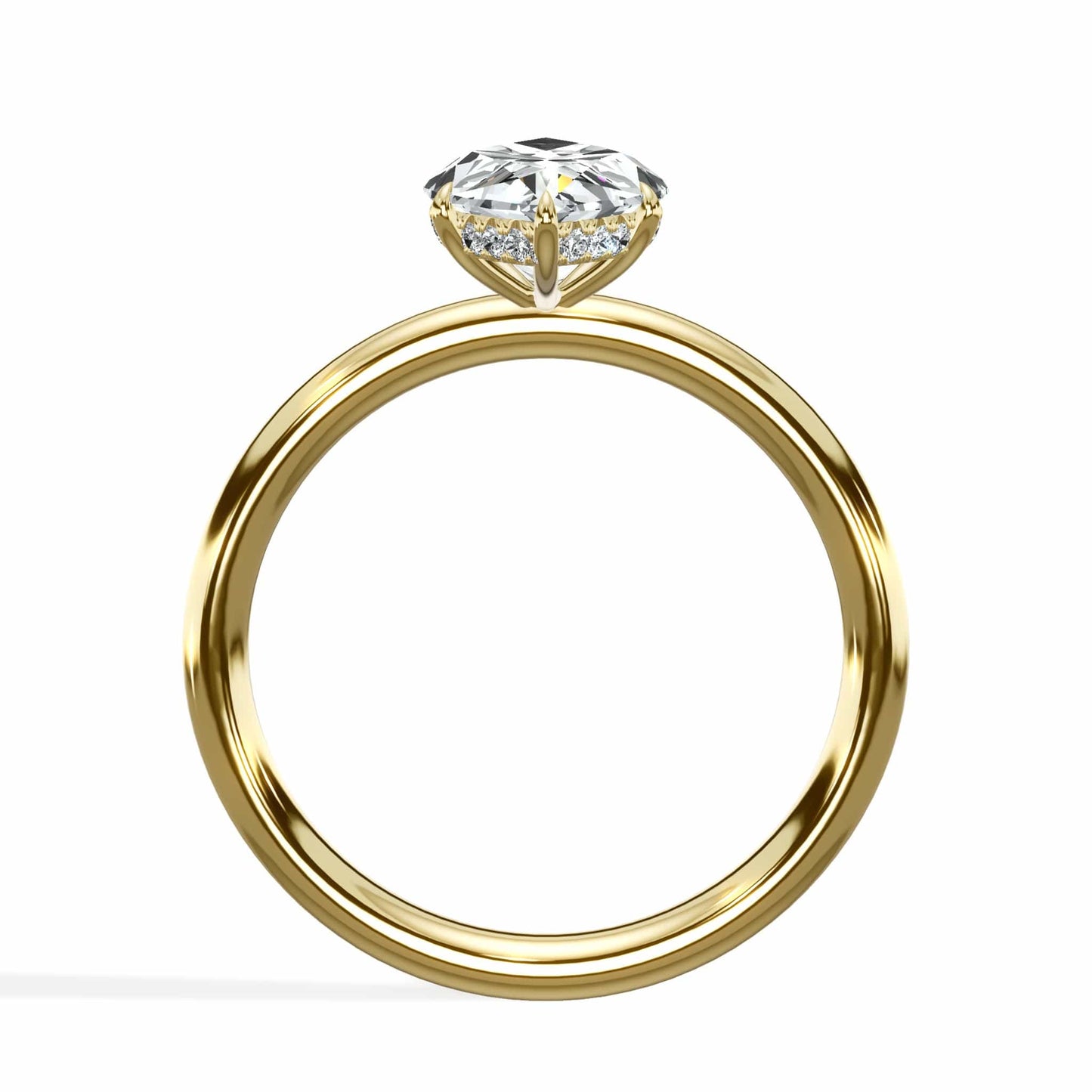 2.20 Carats Lab Grown Marquise Cut Solitaire Hidden Halo Diamond Engagement Ring