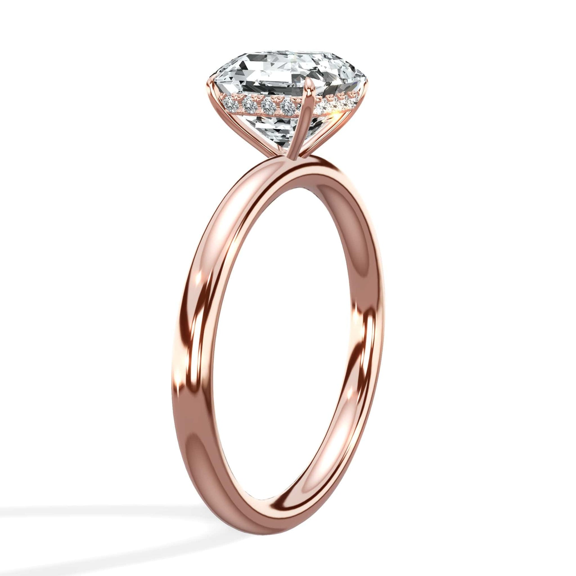 Asscher Cut Diamond Rose Gold Ring