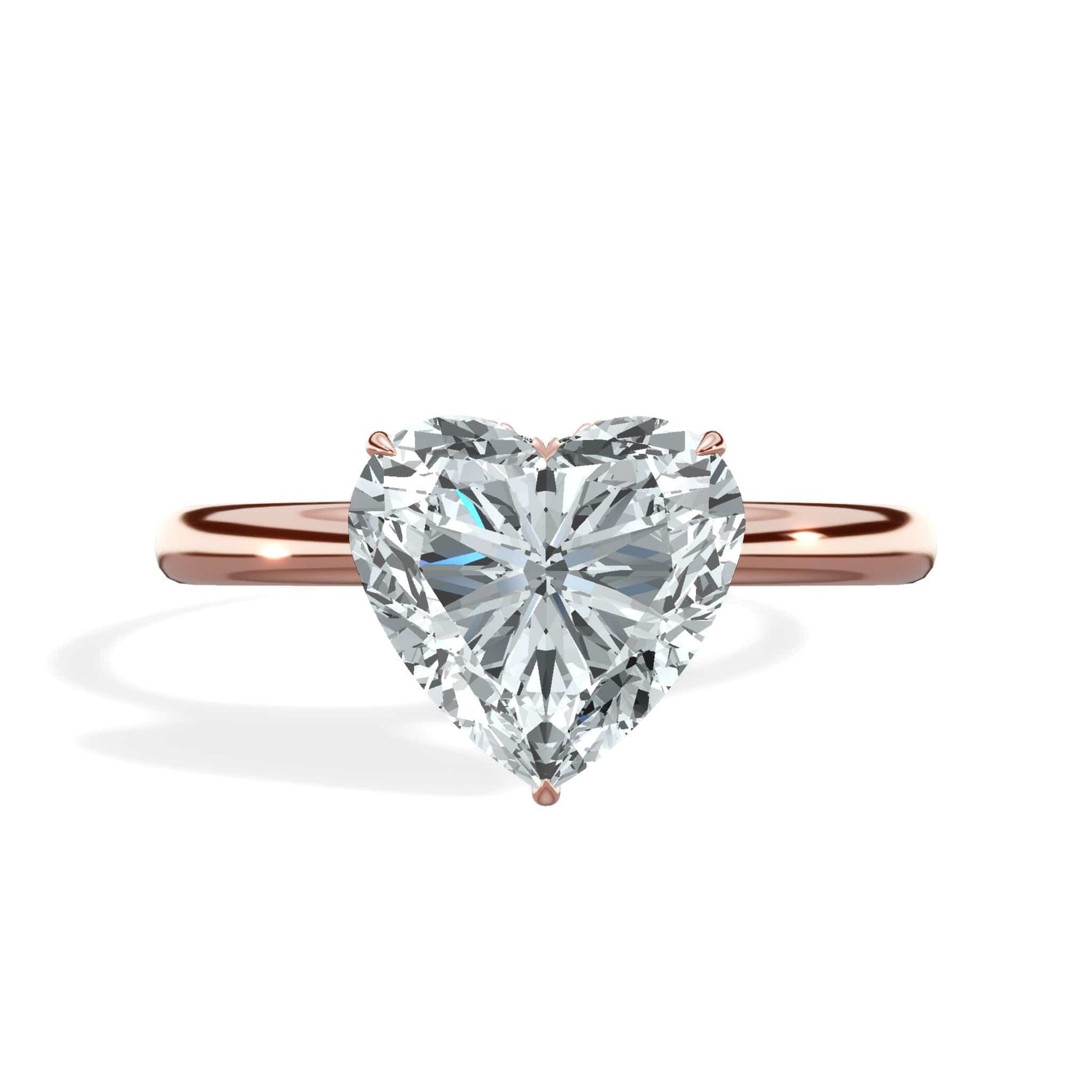 Heart diamond ring in rose gold