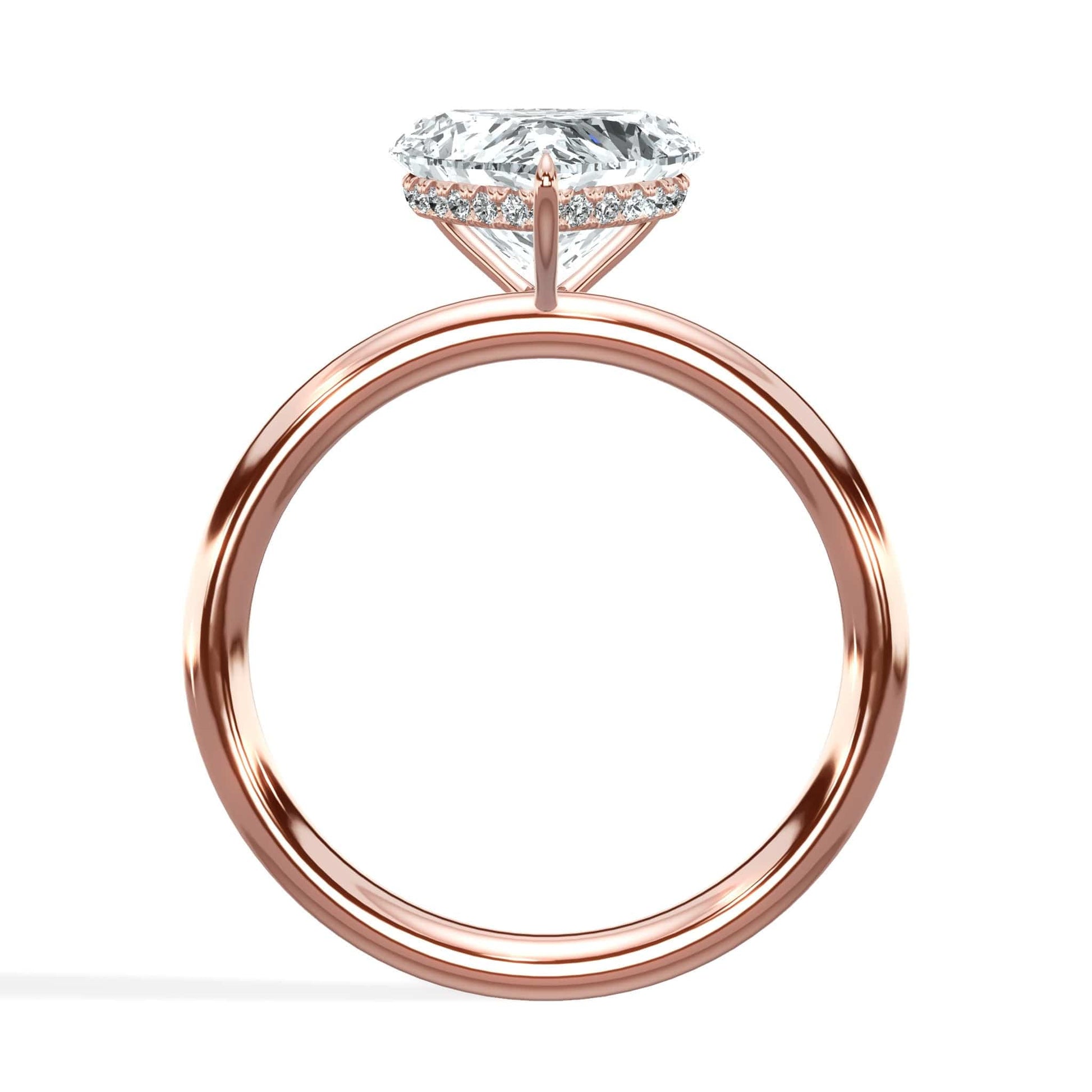 Rose gold heart diamond engagement ring