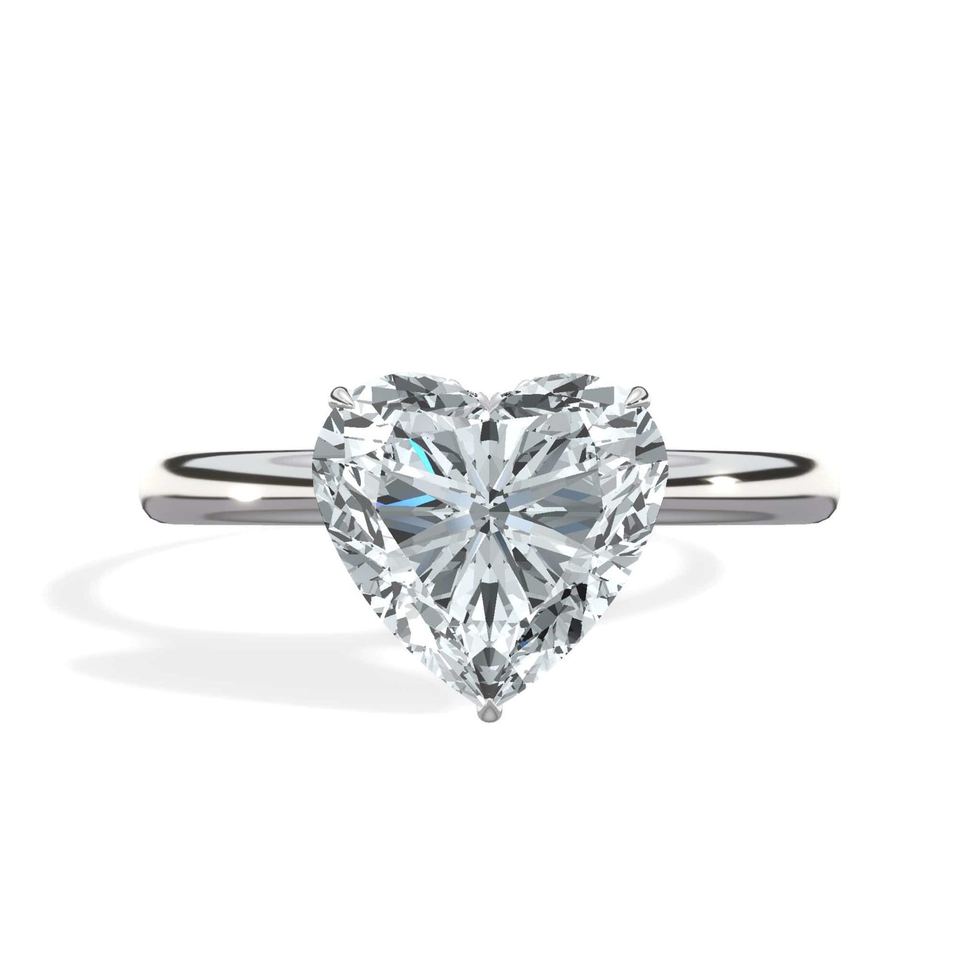 Heart diamond engagement ring in white gold