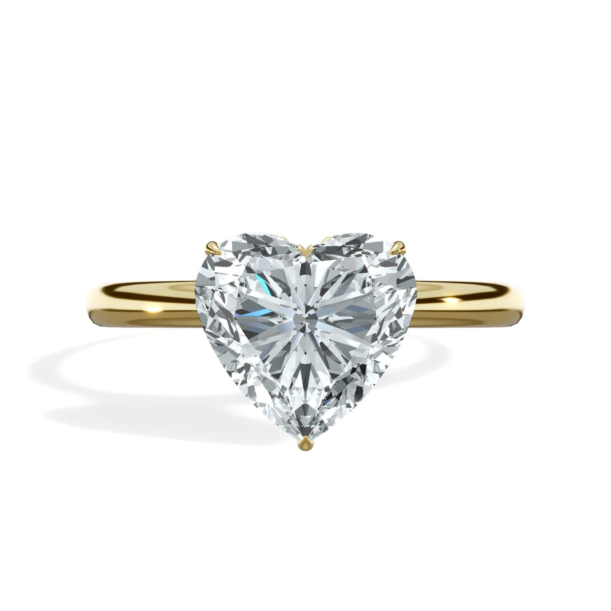 Heart diamond ring in yellow gold