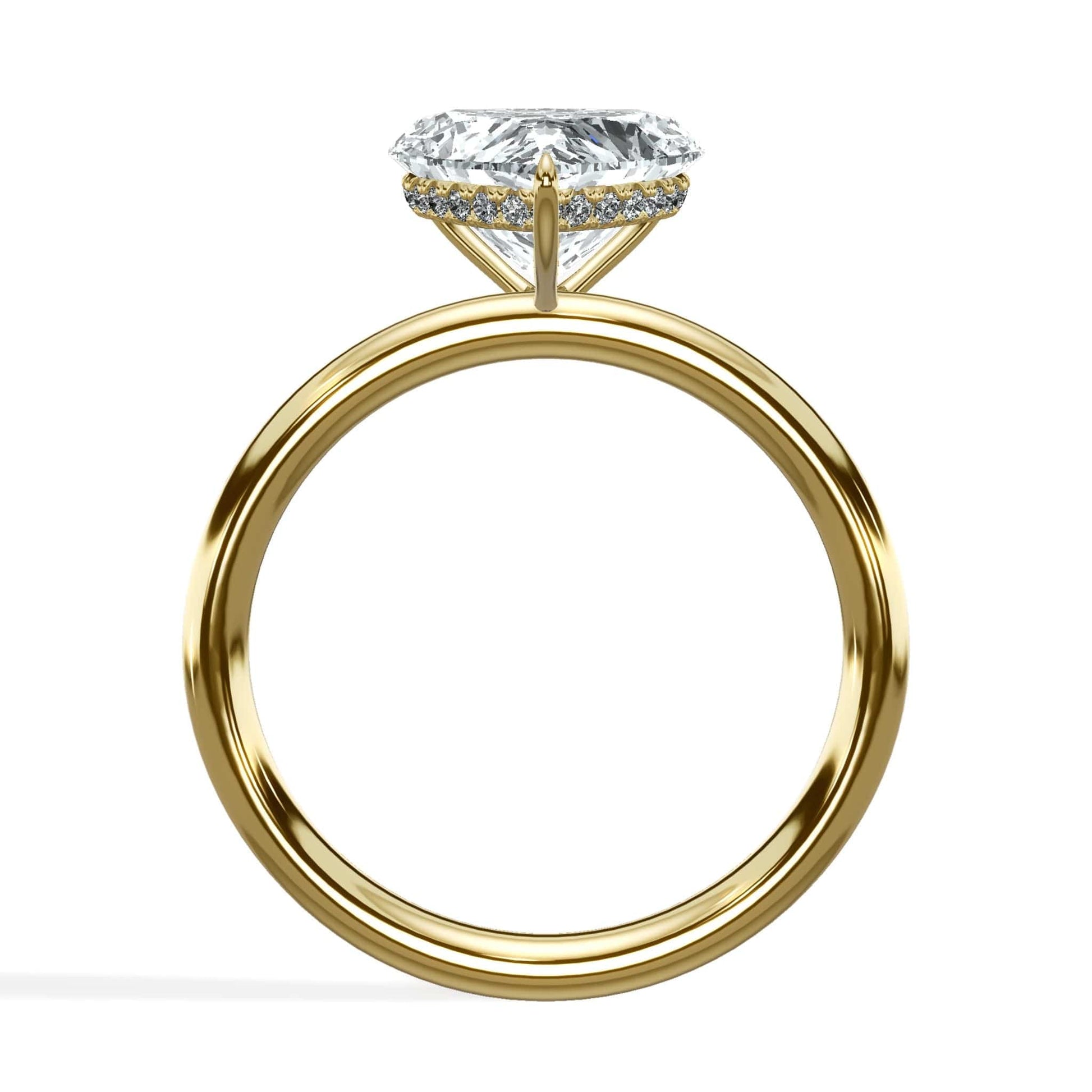 Yellow gold heart diamond ring