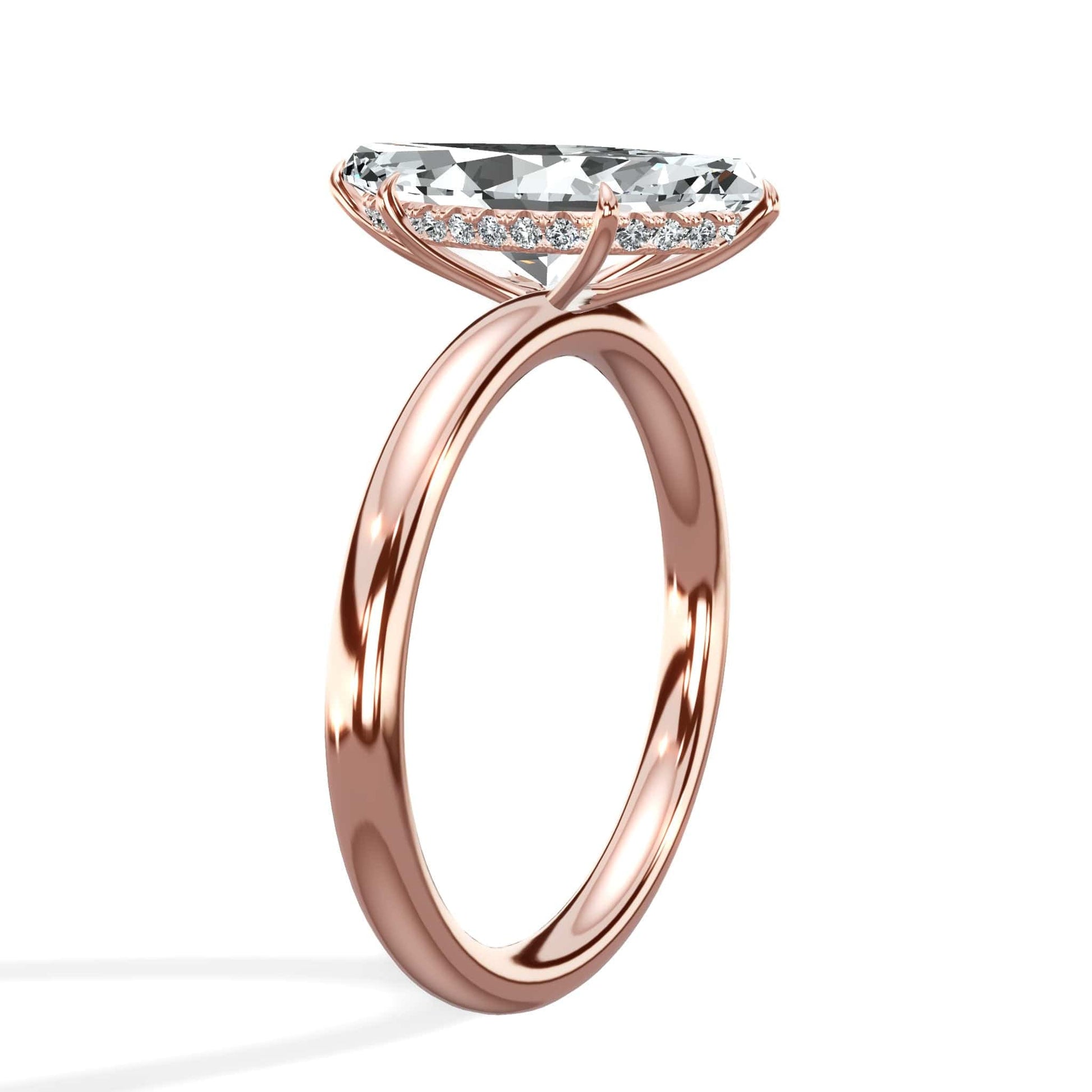 Marquise diamond ring in rose gold