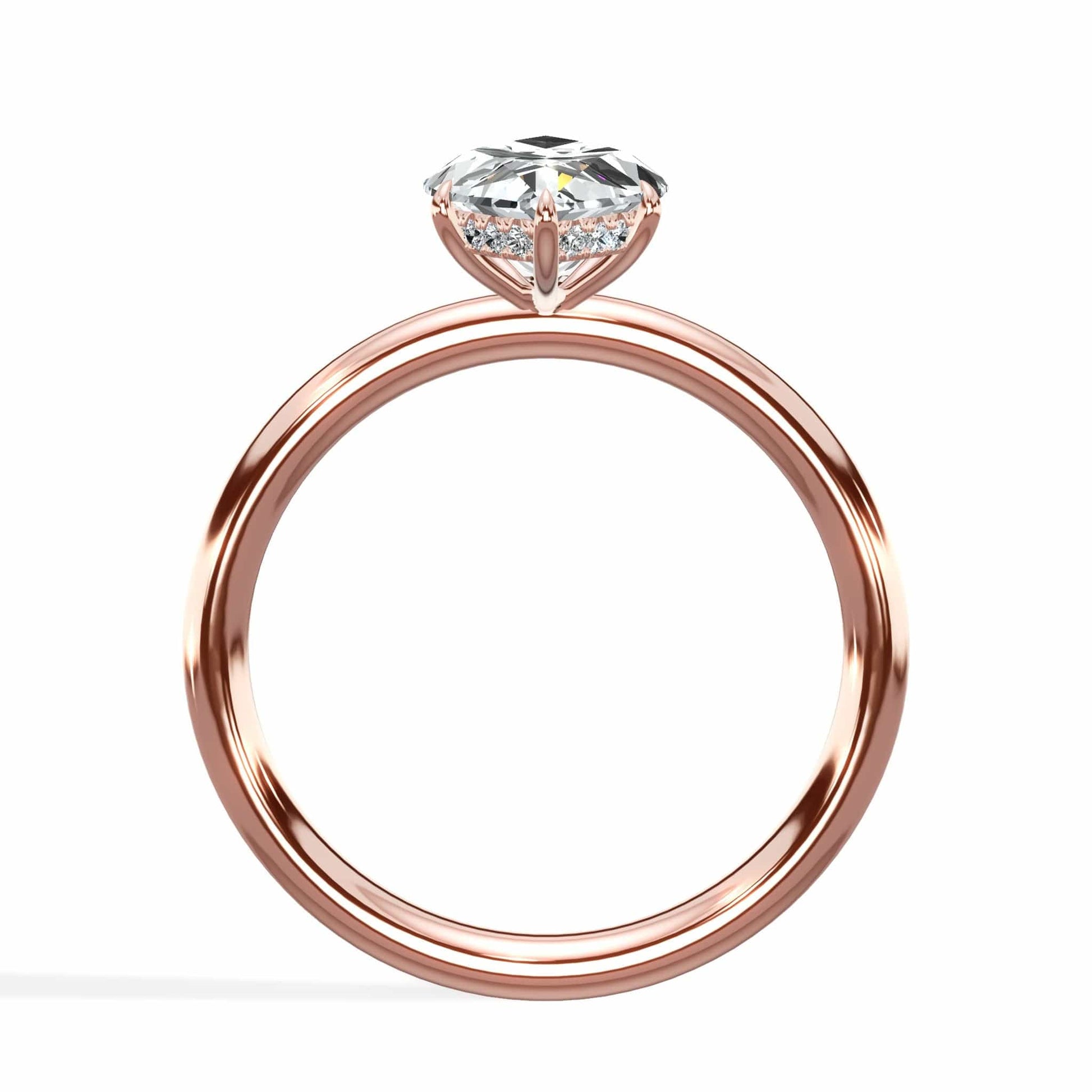 Rose gold ring with marquise and round diamond
