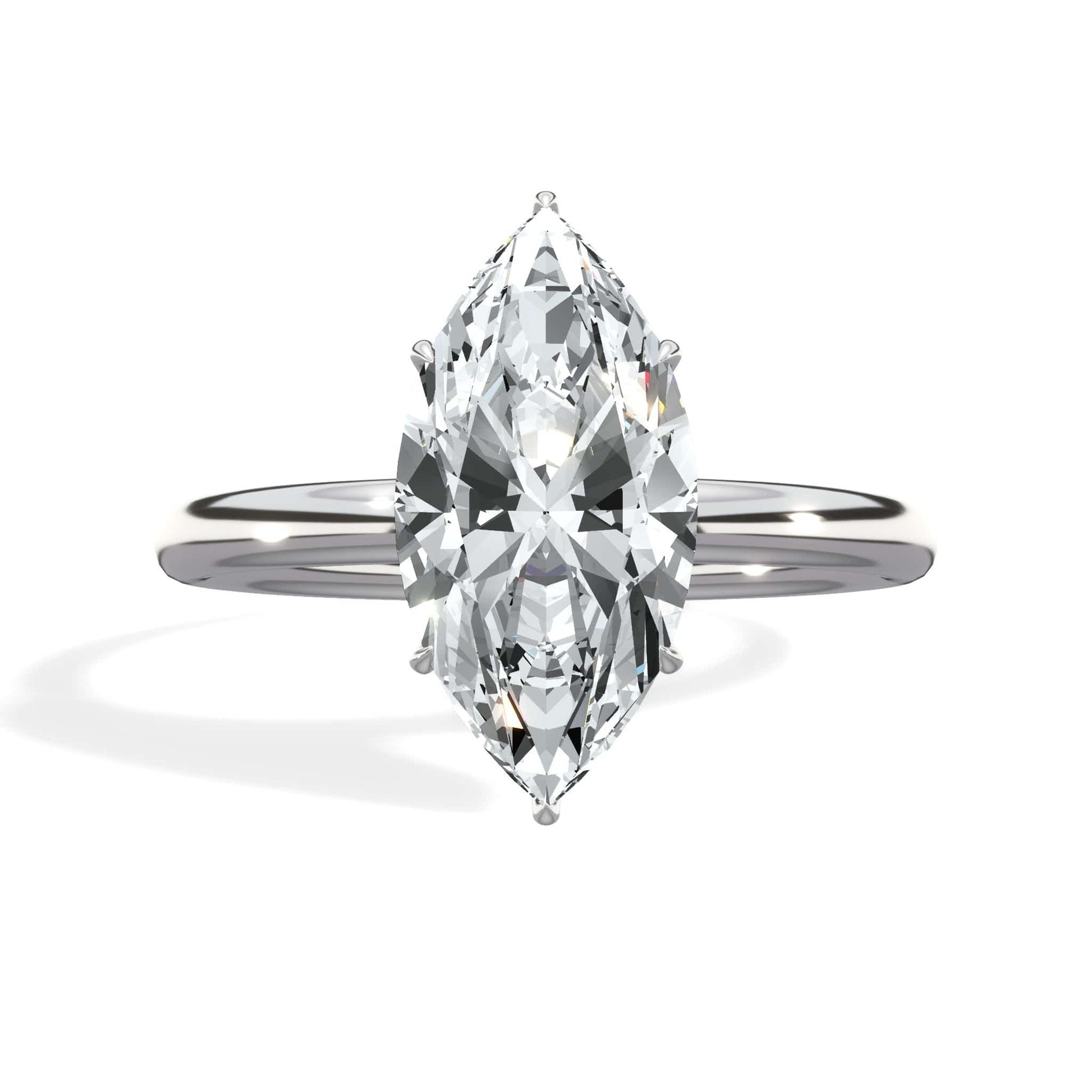 Marquise diamond ring in white gold
