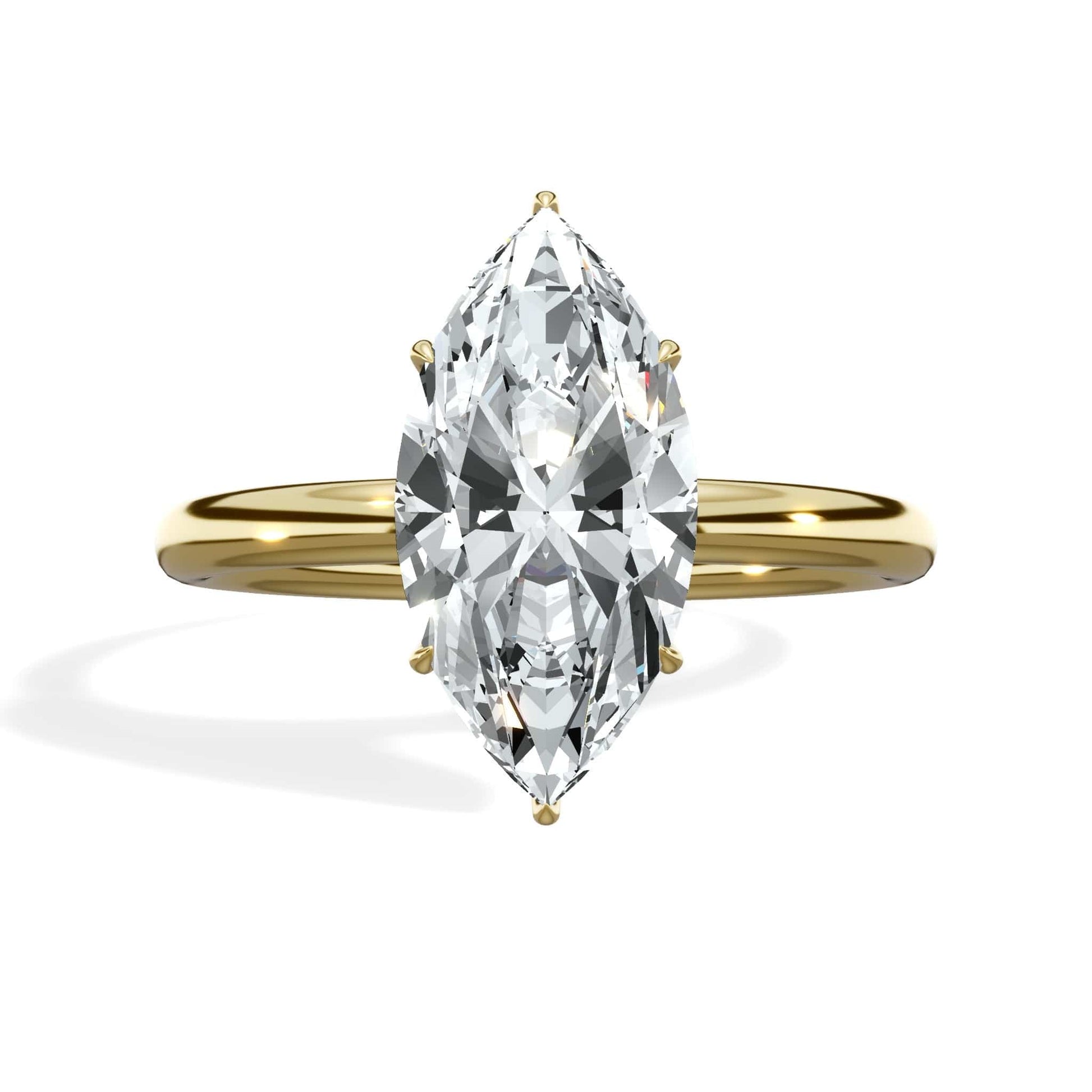 Marquise diamond ring in yellow gold