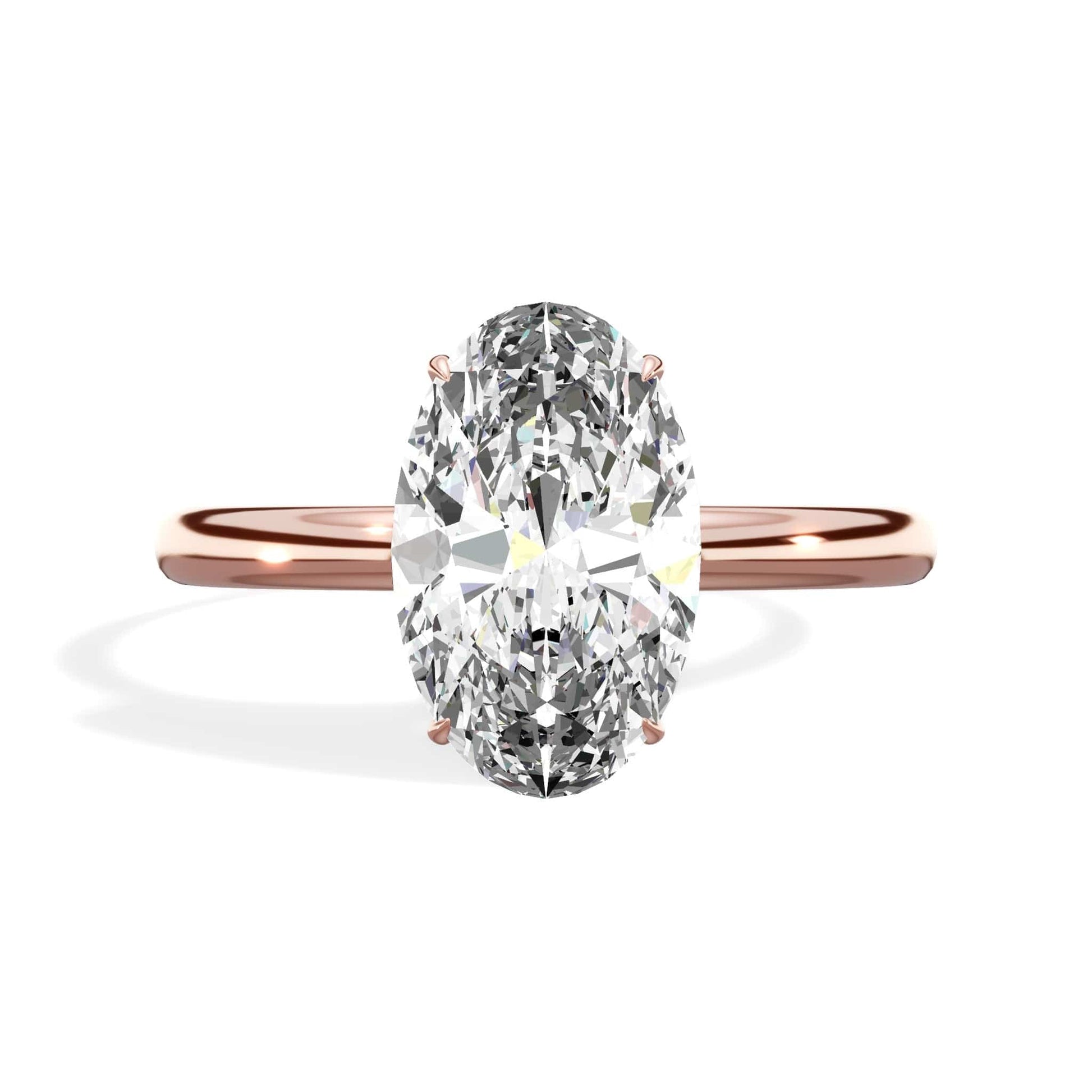 Oval diamond rose gold ring