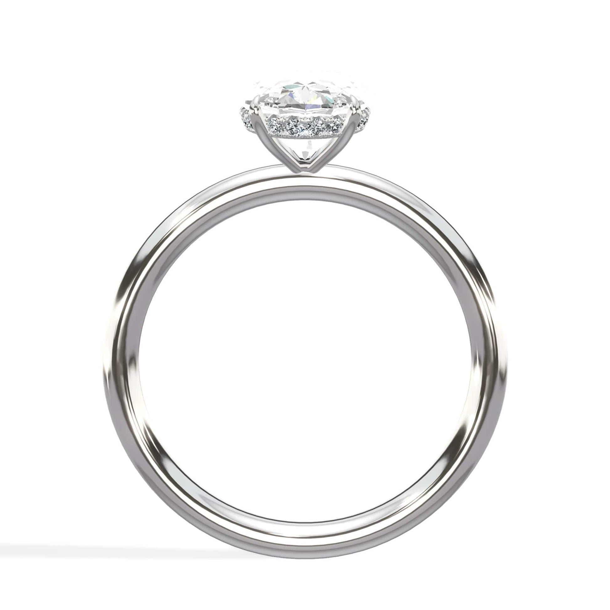 Oval diamond ring in white gold