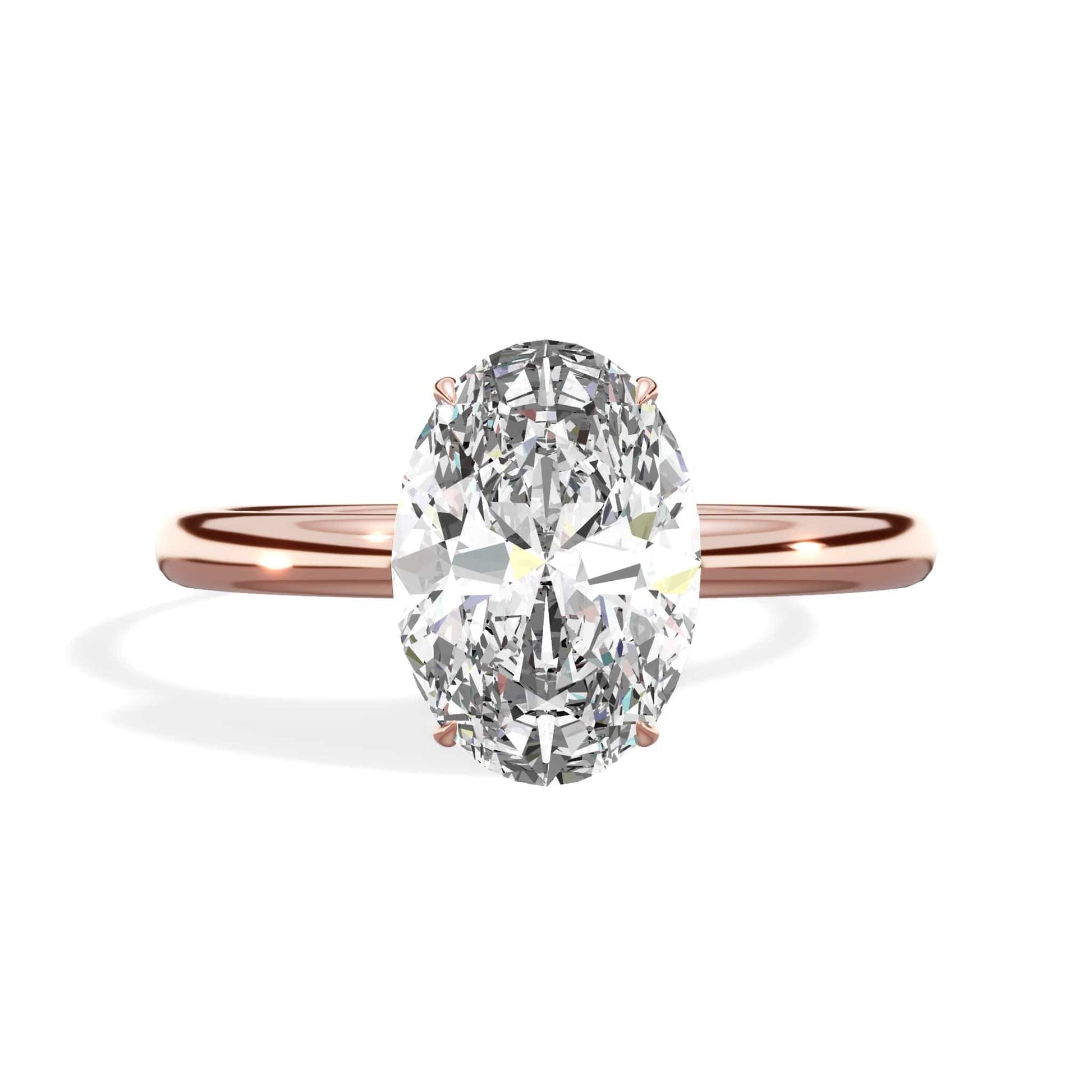 Oval diamond ring in rose gold