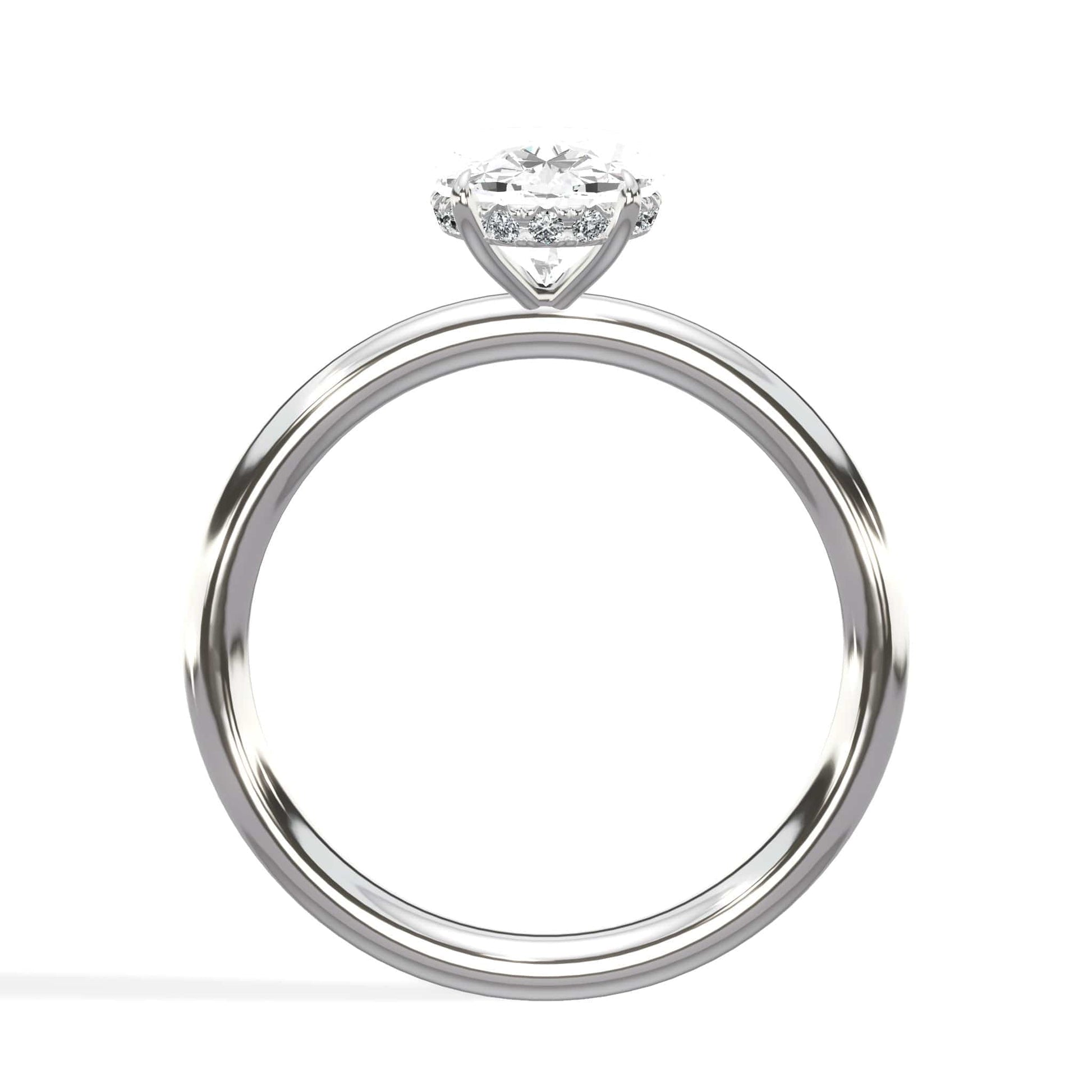 Oval diamond ring in white gold