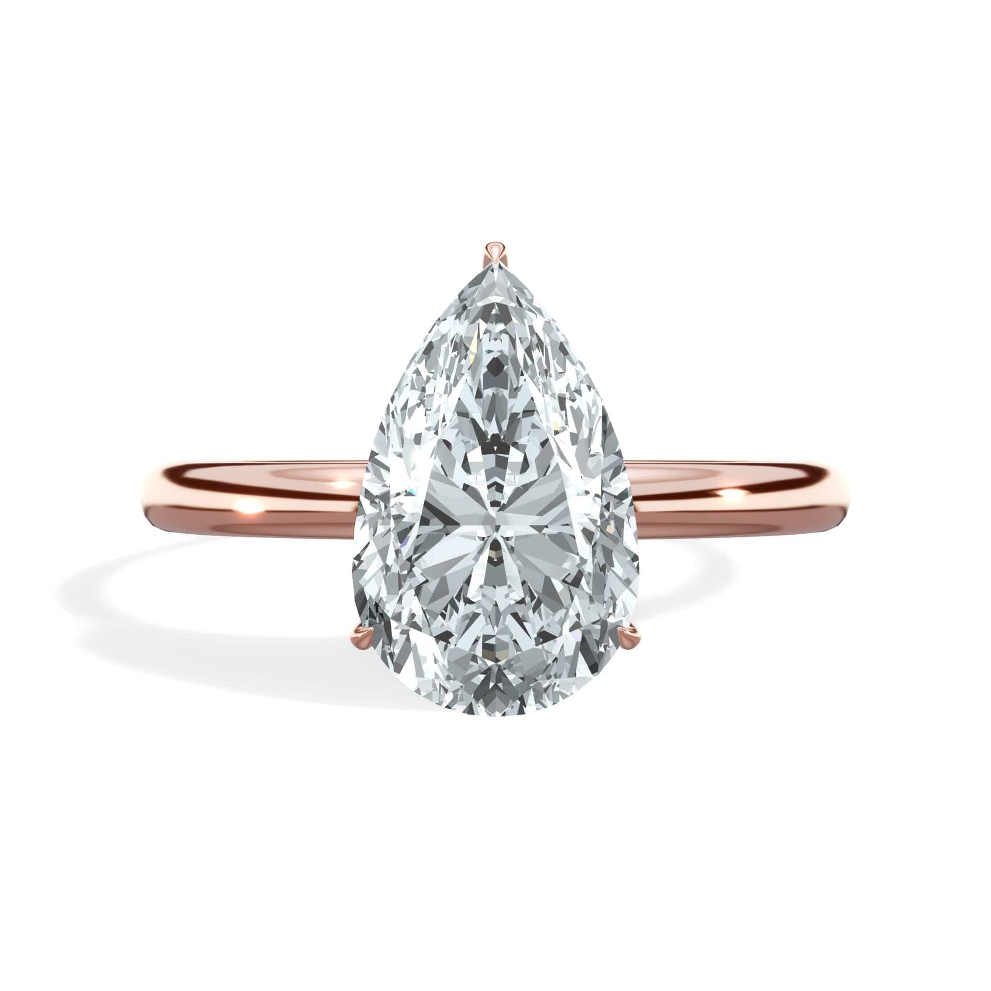 Pear diamond rose gold ring