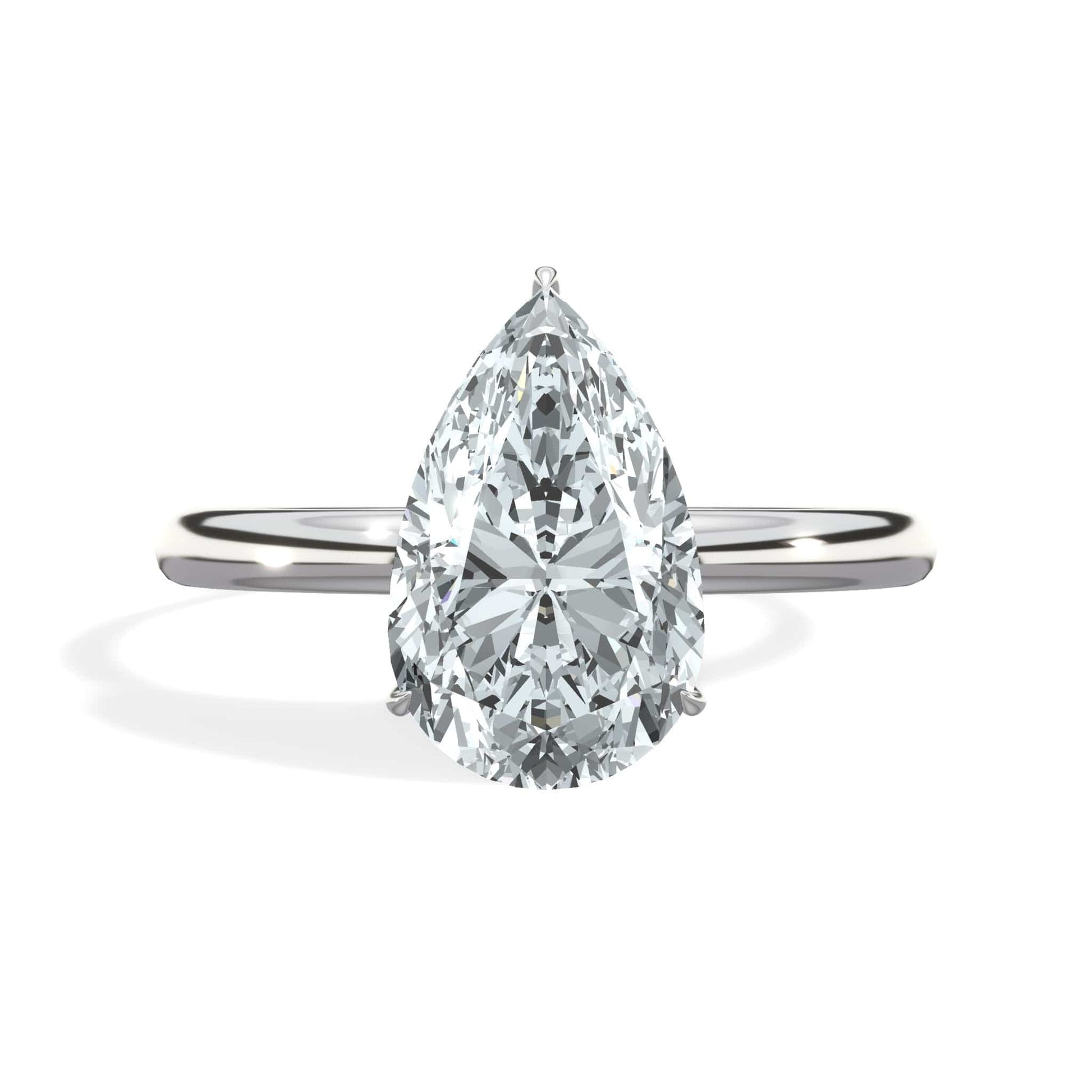 Pear diamond ring in white gold