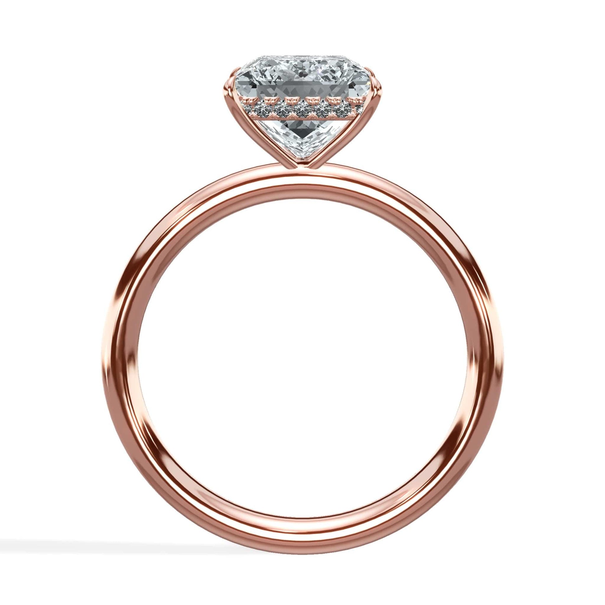 Rose gold princess diamond ring