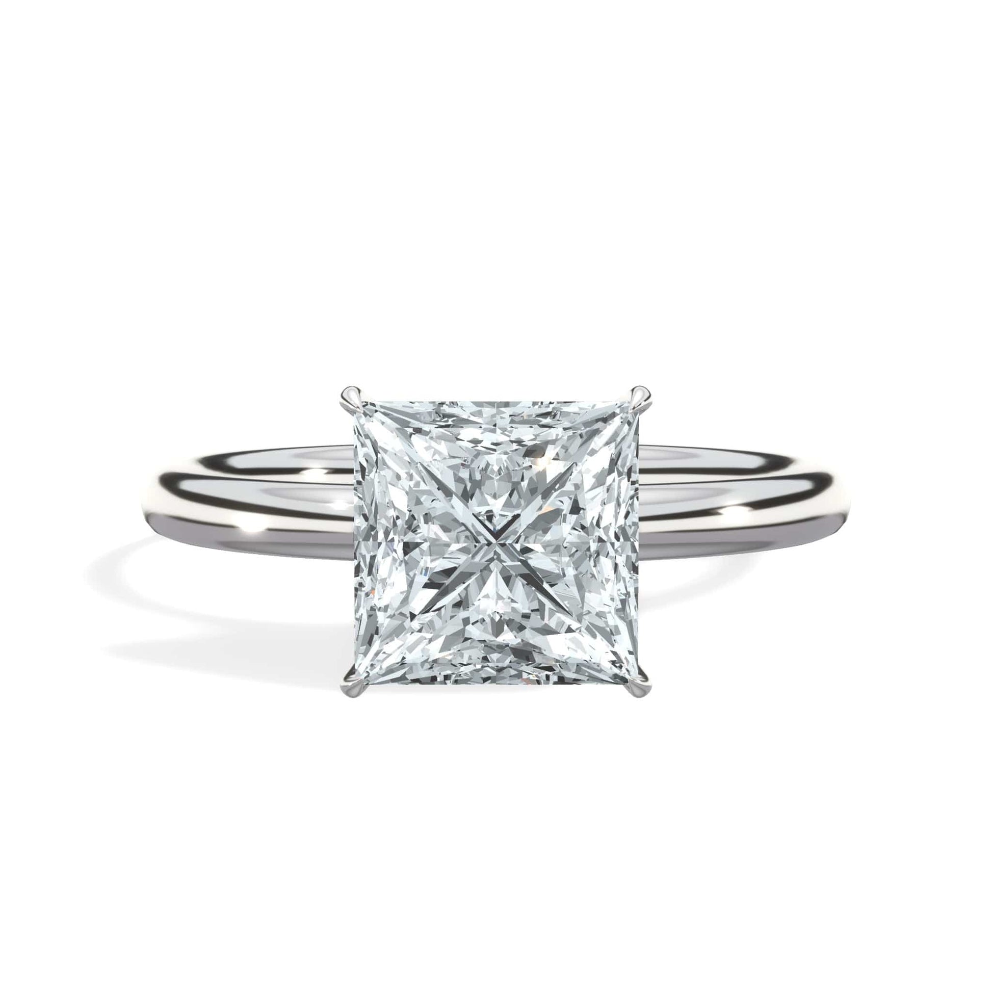 Princess cut diamond ring in white gold