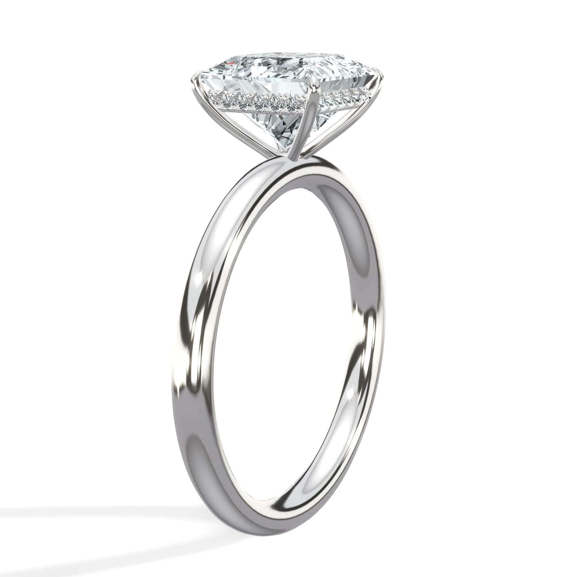 Princess cut diamond white gold ring