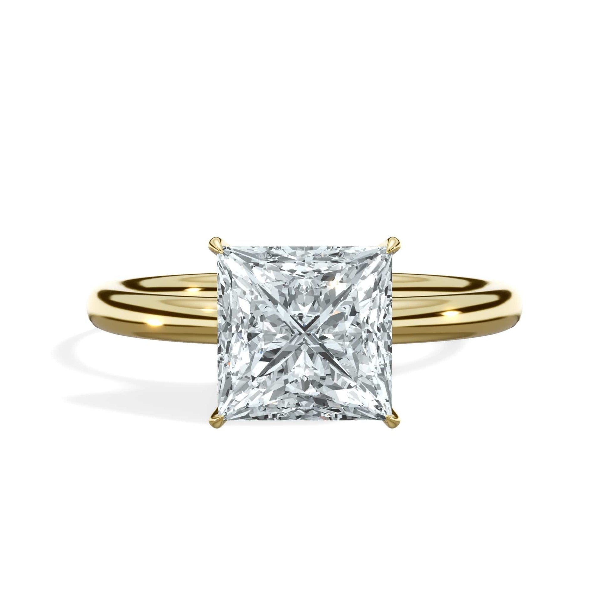 Princess diamond yellow gold ring