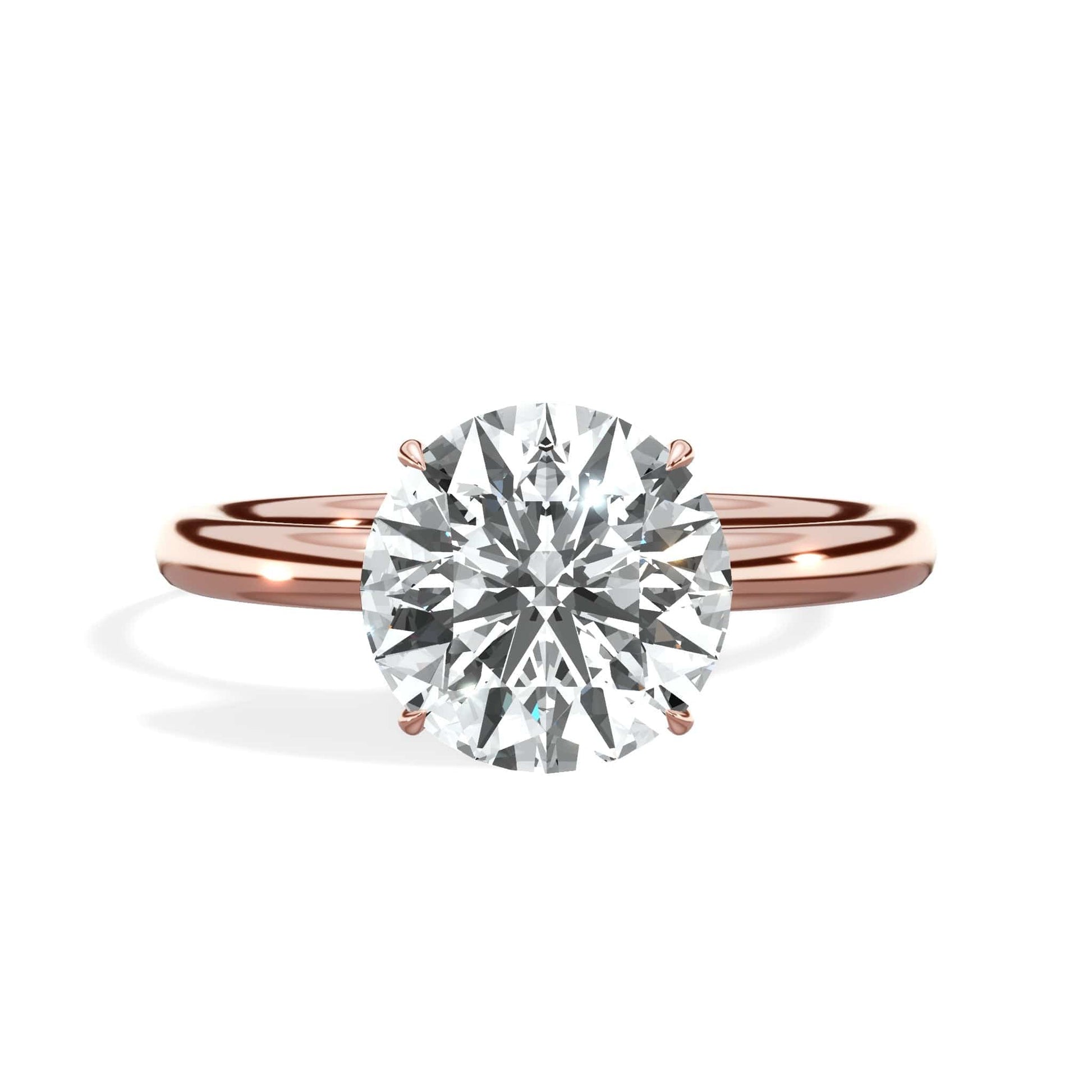 Round diamond rose gold ring