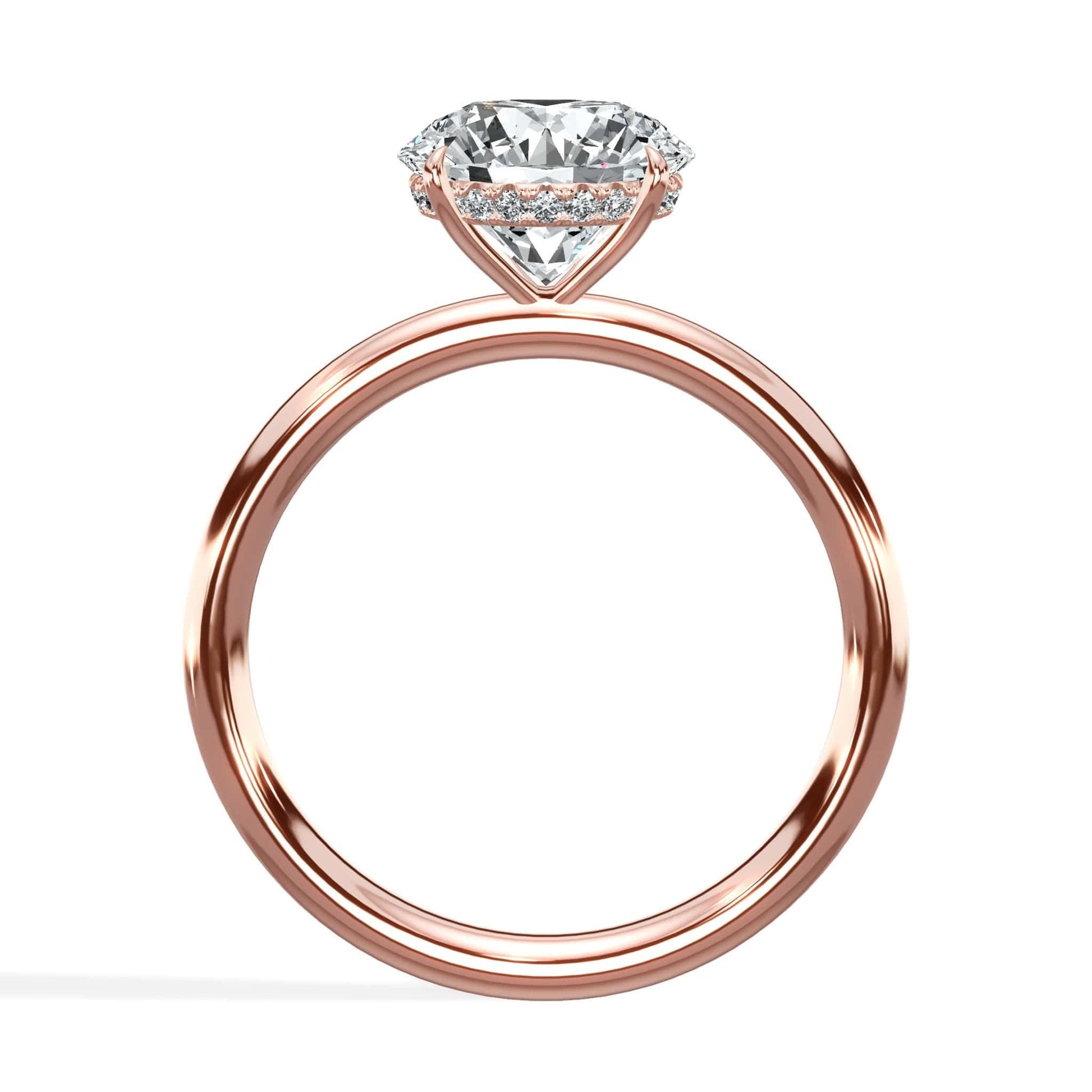 Round diamond rose gold ring