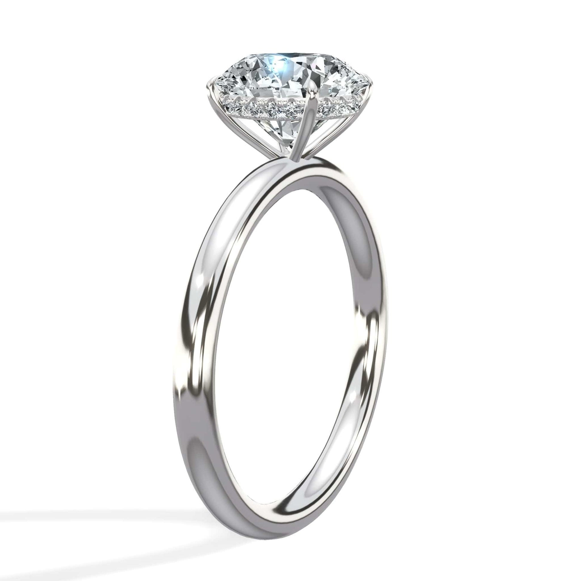 Round diamond white gold ring