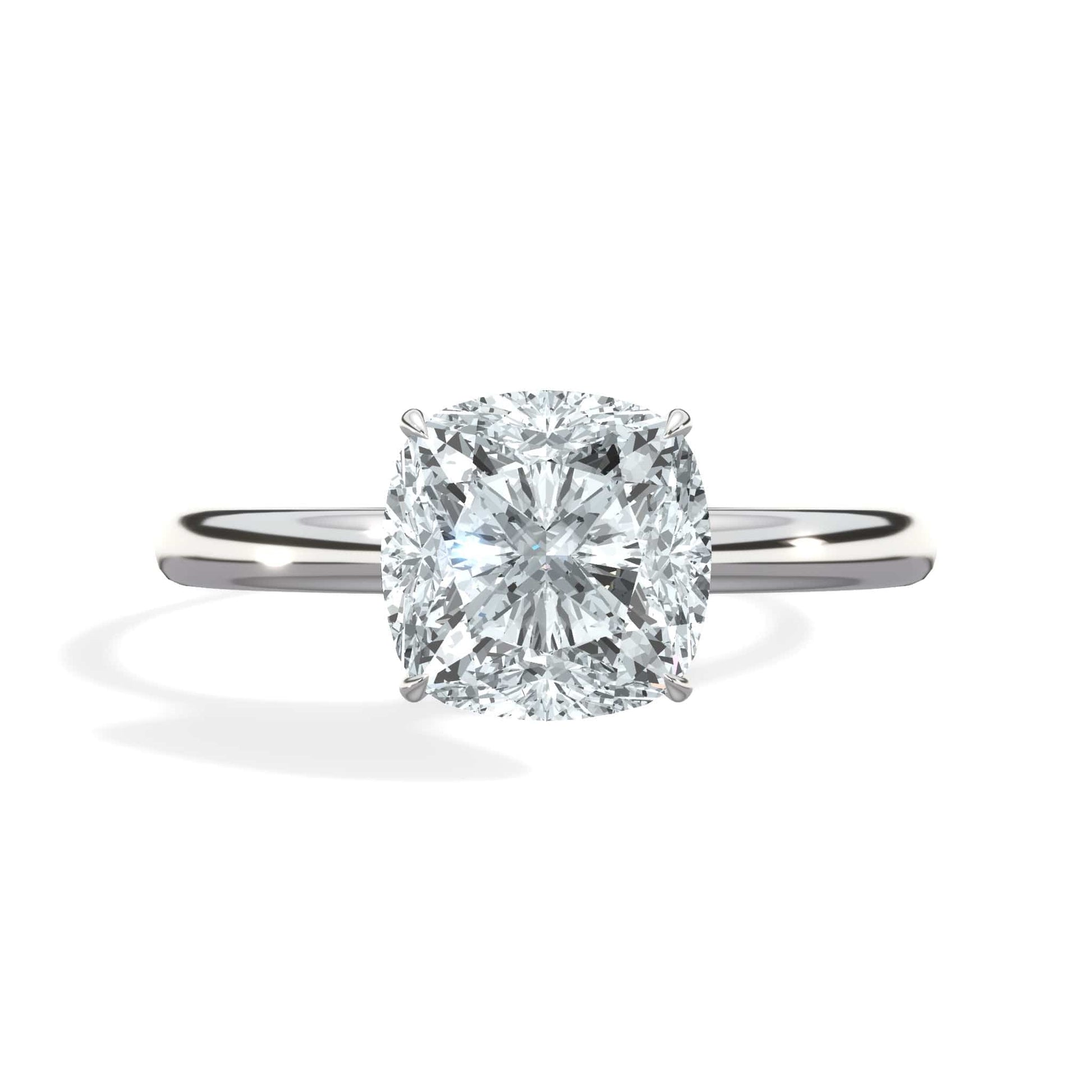 Cushion cut diamond ring in white gold
