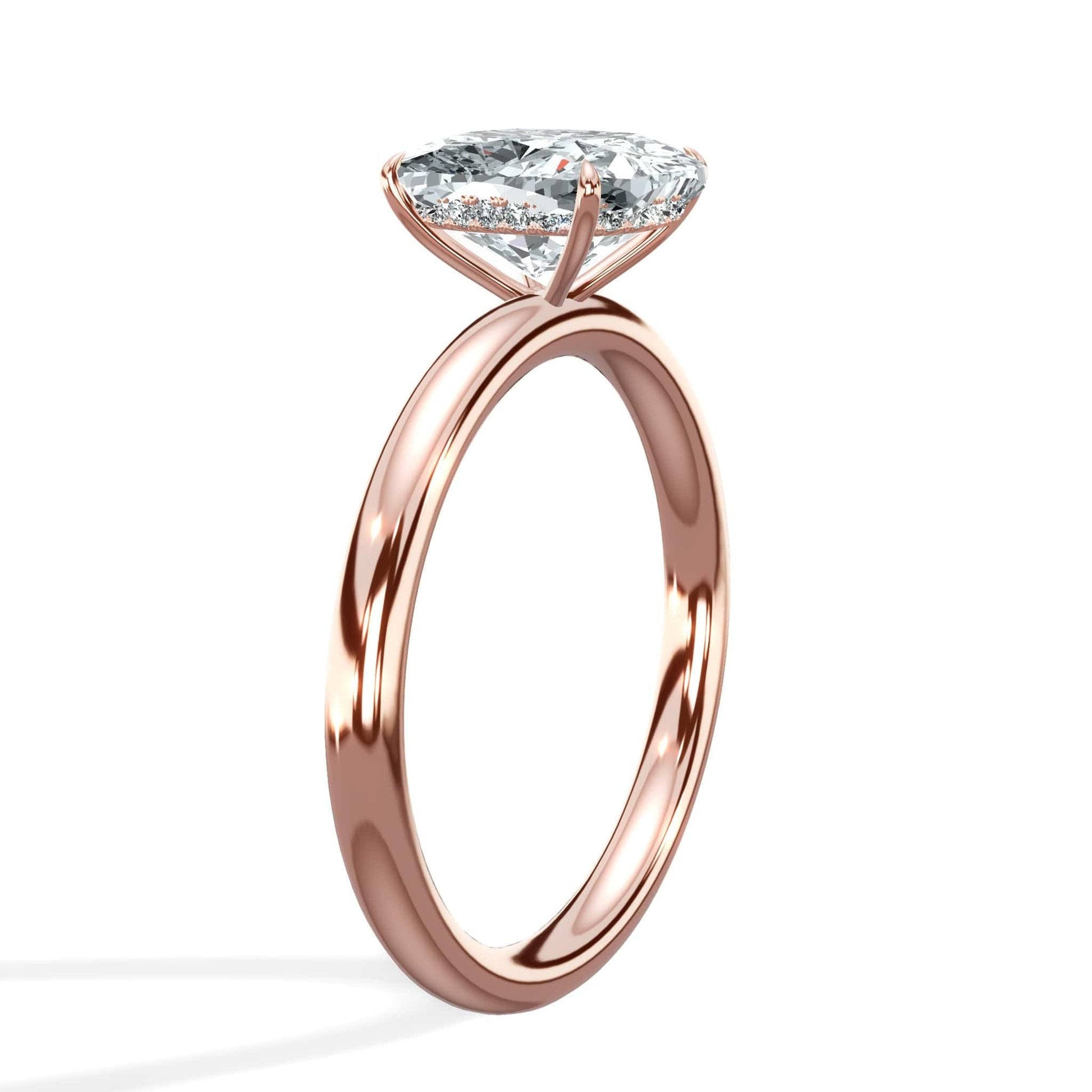Rose gold princess diamond ring