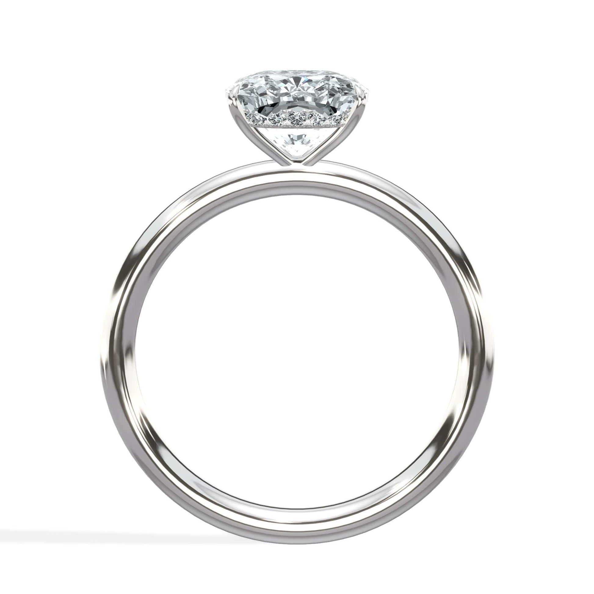 Cushion cut diamond ring in white gold