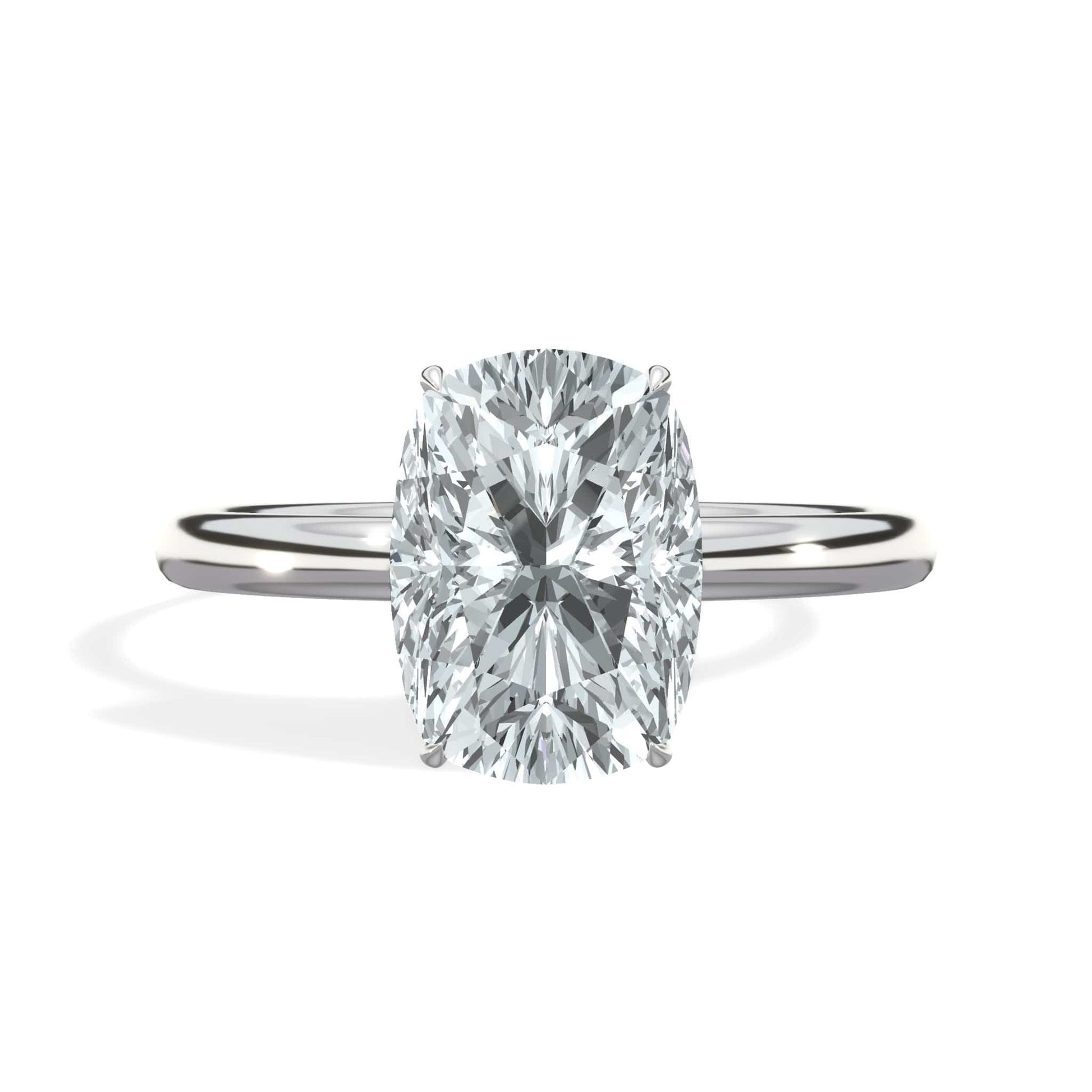 White gold cushion cut diamond engagement ring