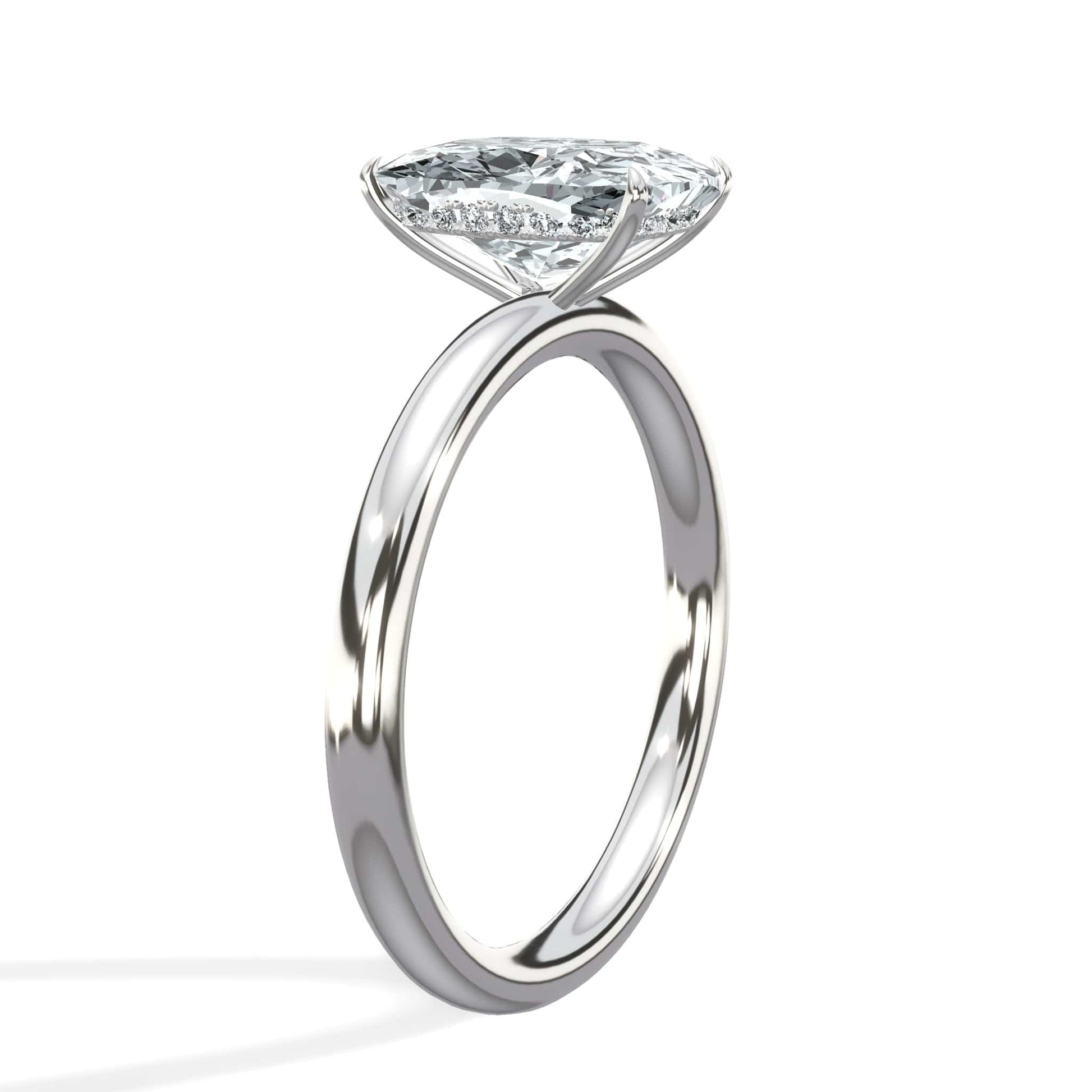 White gold princess diamond ring