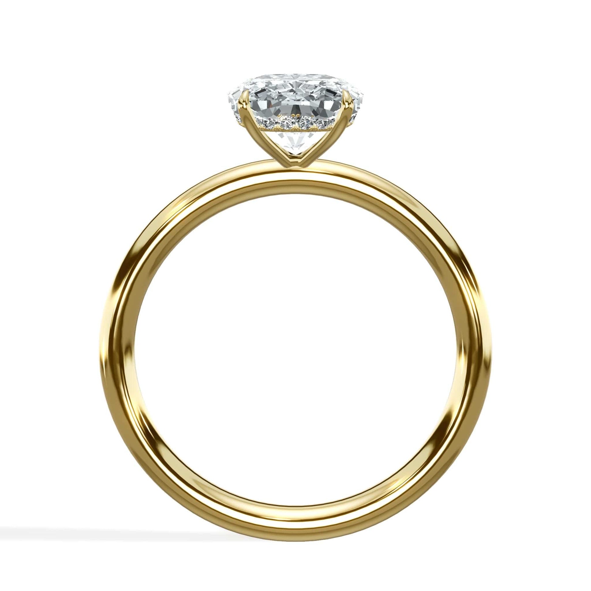 Yellow gold princess diamond ring