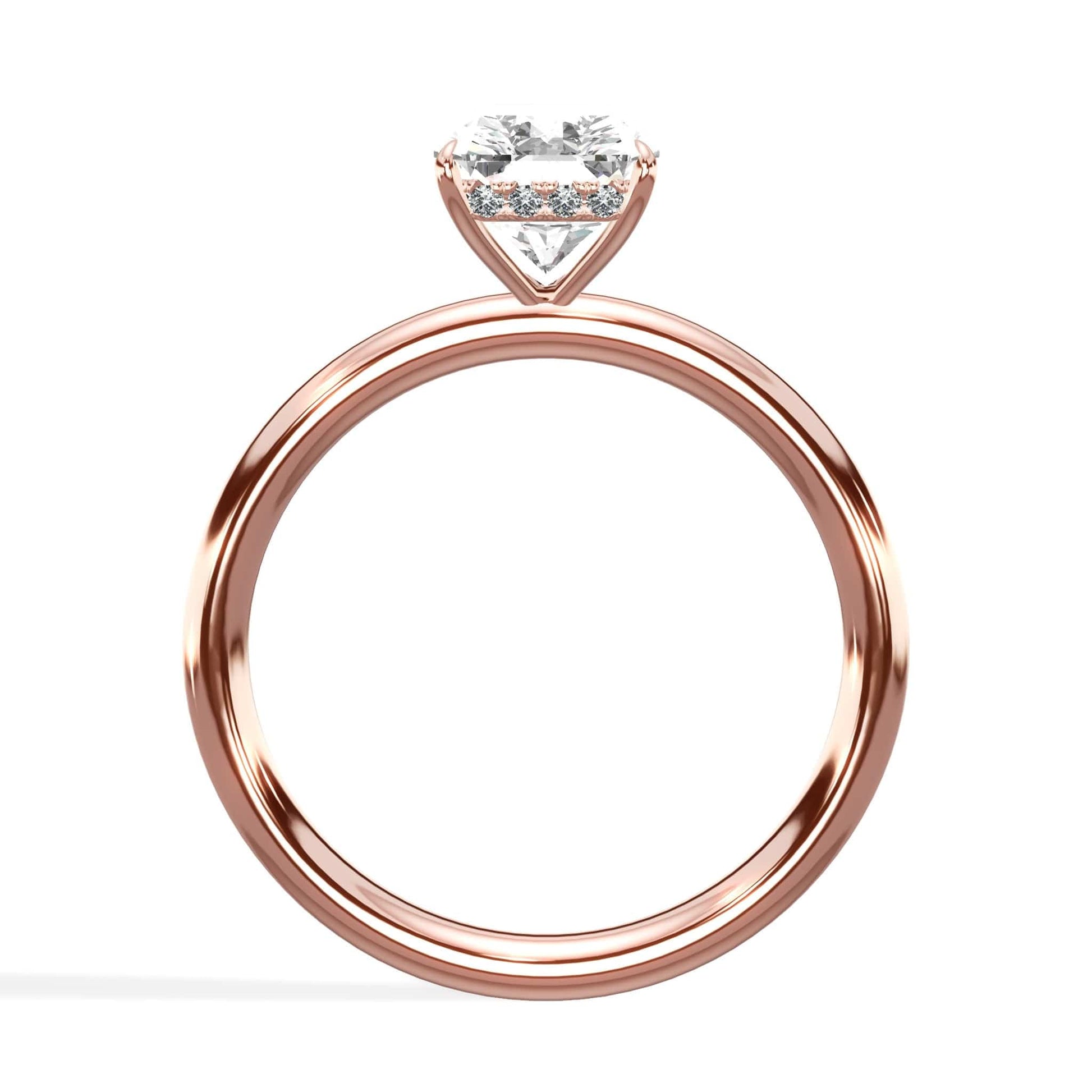 Rose gold diamond oval ring