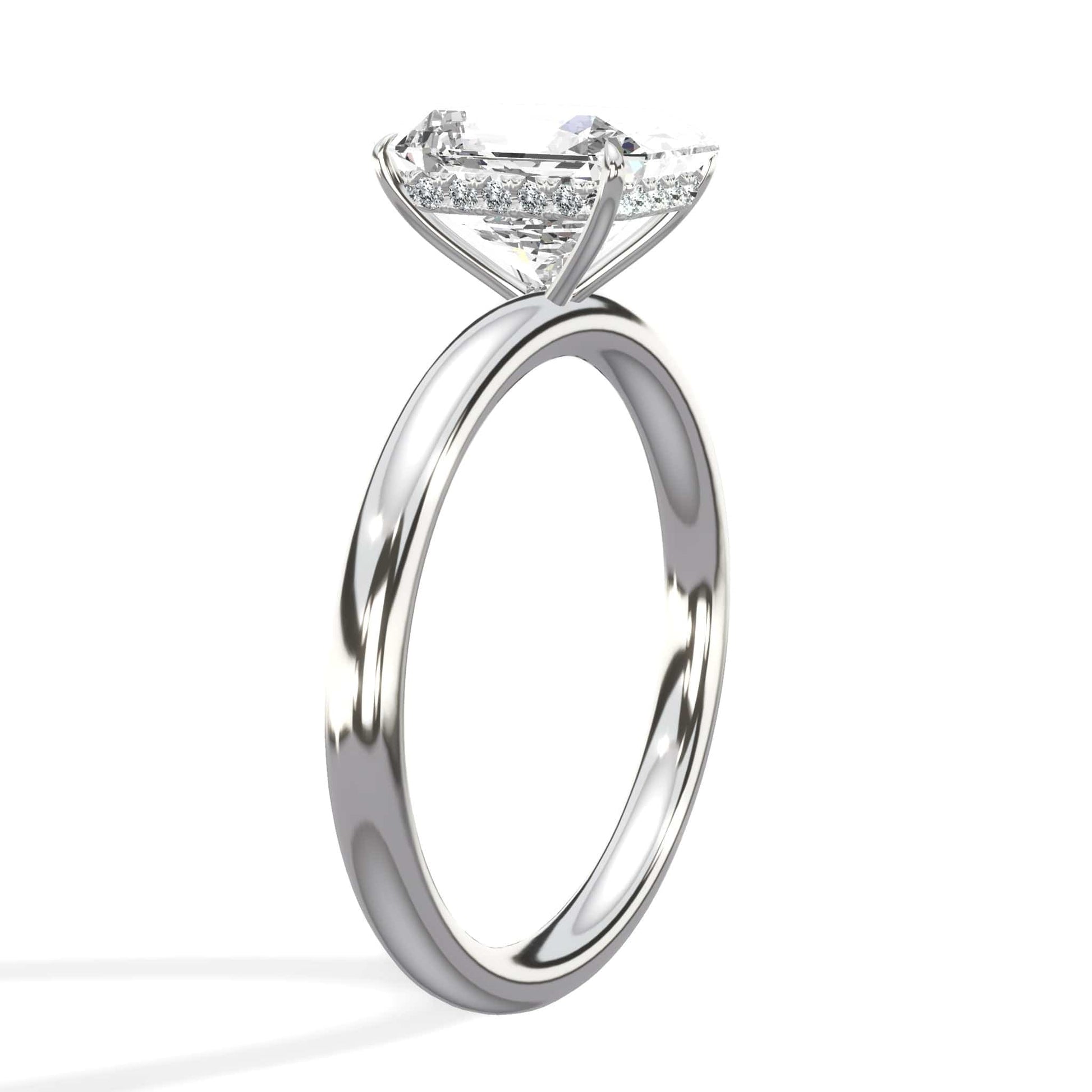 White gold diamond oval engagement ring