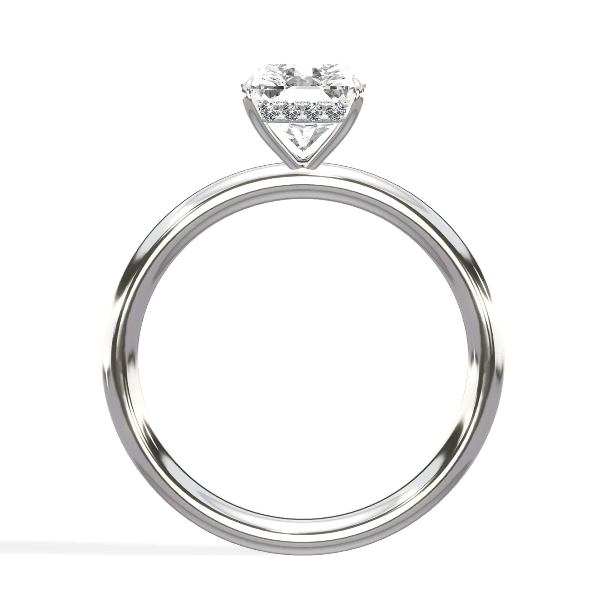 Wideradiant diamond oval ring in white gold