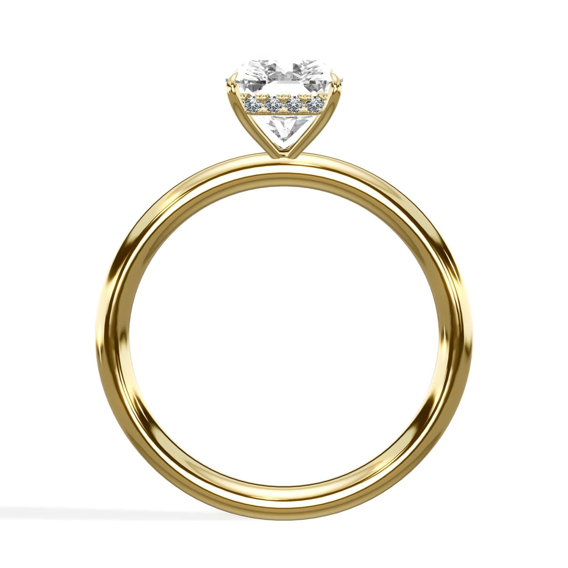 Wideradiant Diamond Oval Ring in Yellow Gold