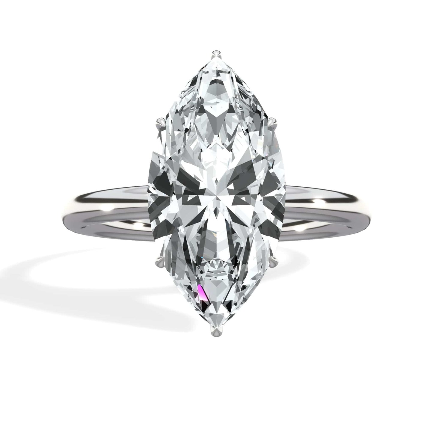 5.20 Carats Lab Grown Marquise Cut Solitaire Hidden Halo Diamond Engagement Ring
