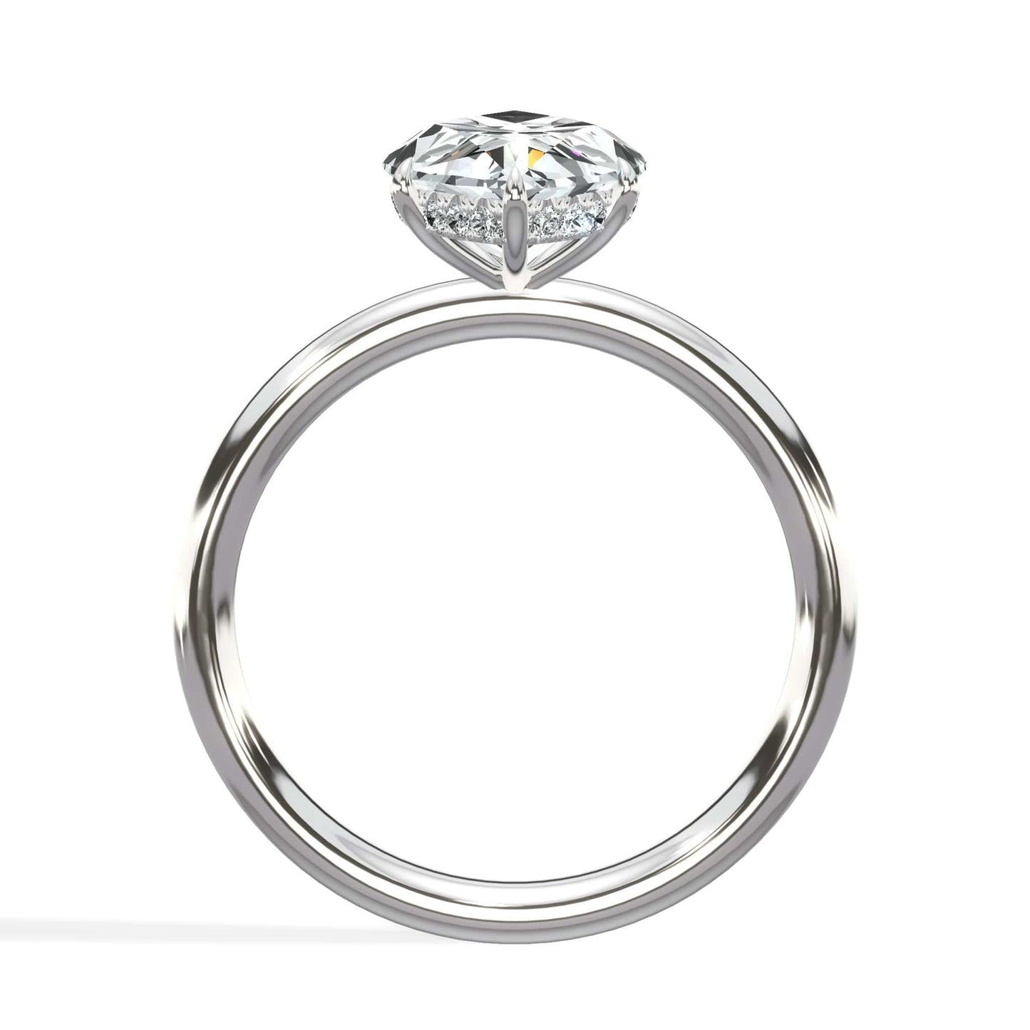 5.20 Carats Lab Grown Marquise Cut Solitaire Hidden Halo Diamond Engagement Ring