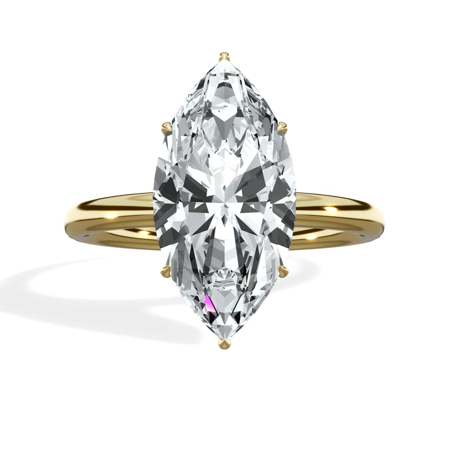 3.20 Carats Lab Grown Marquise Cut Solitaire Hidden Halo Diamond Engagement Ring