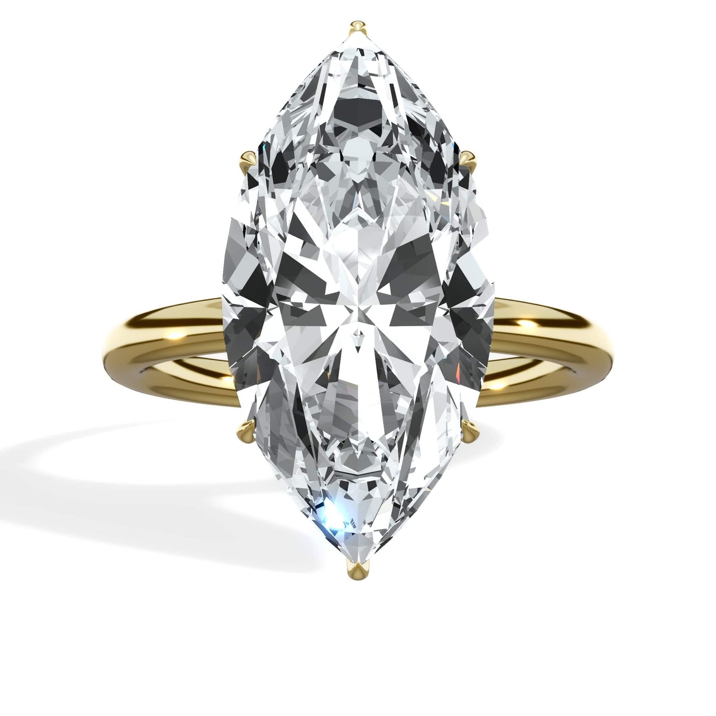 5.25 Carats Lab Grown Marquise Cut Solitaire Hidden Halo Diamond Engagement Ring