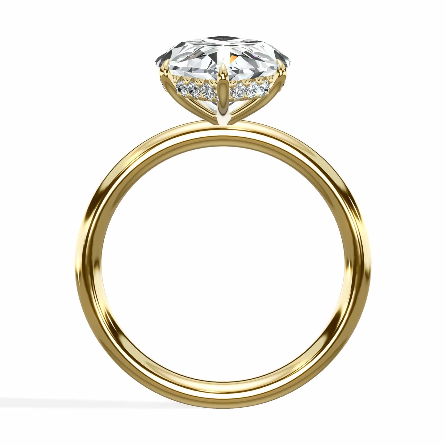 5.25 Carats Lab Grown Marquise Cut Solitaire Hidden Halo Diamond Engagement Ring
