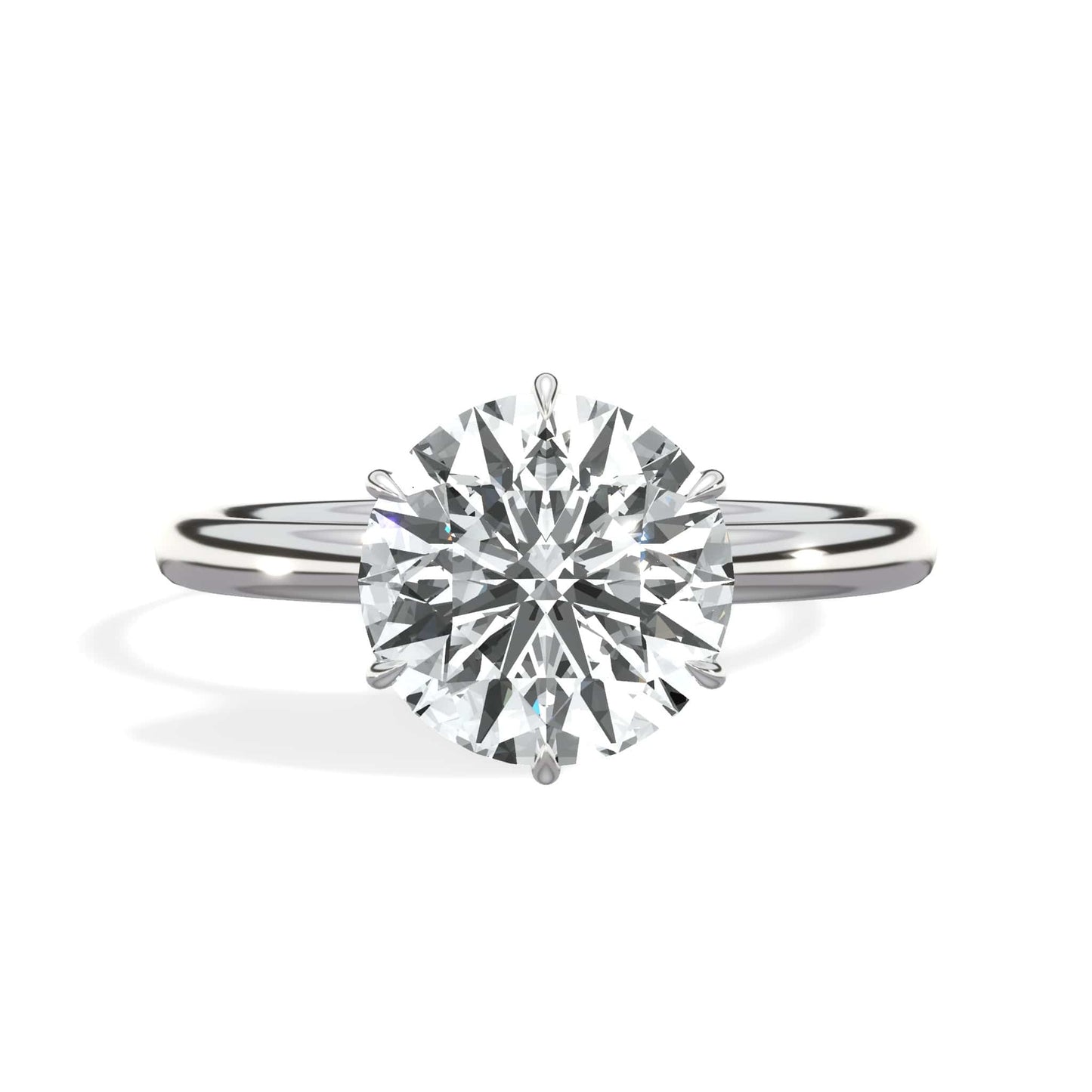 2.00 Carats Lab Grown Round Brilliant Cut Solitaire Diamond Engagement Ring in White Gold