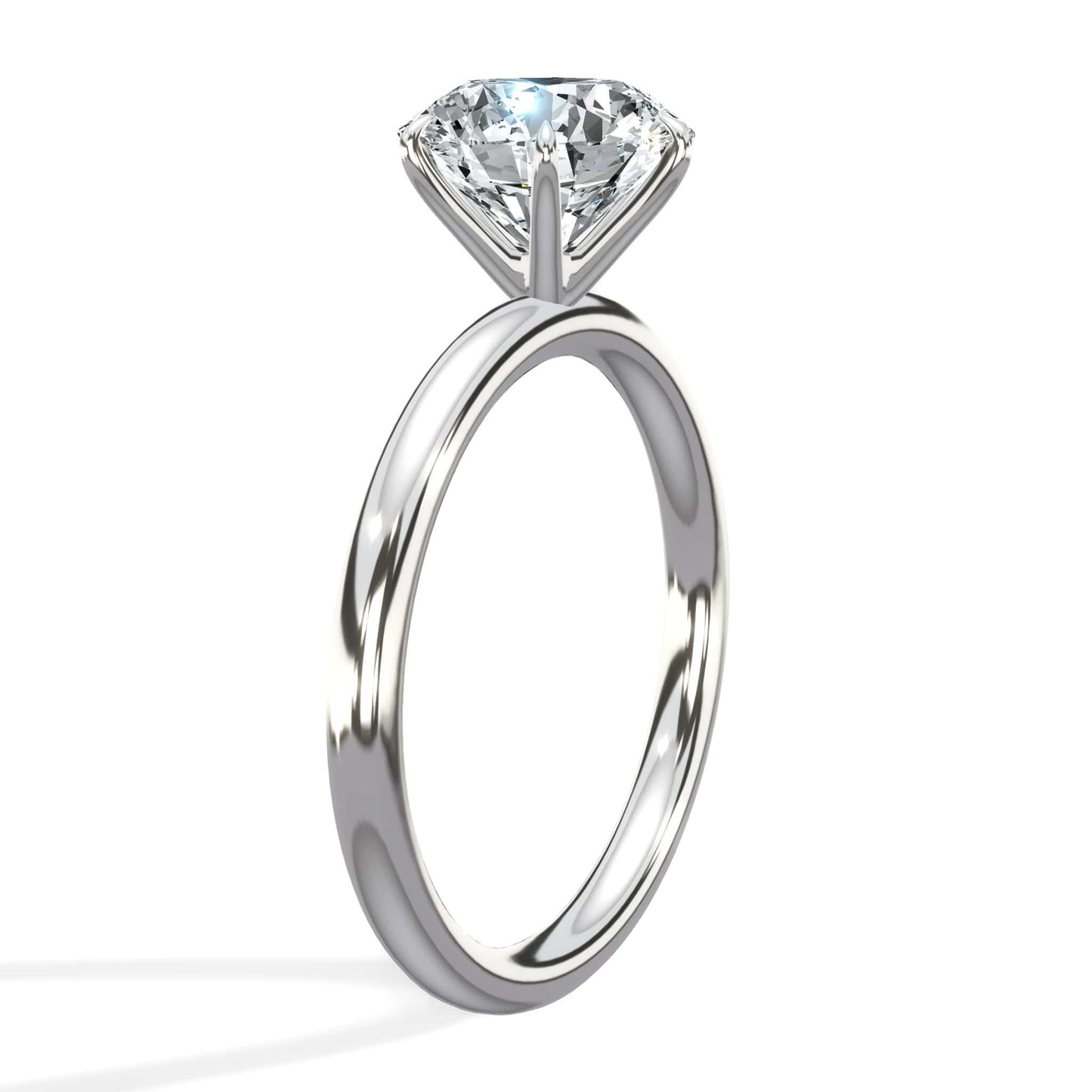 2.00 Carats Lab Grown Round Brilliant Cut Solitaire Diamond Engagement Ring in White Gold
