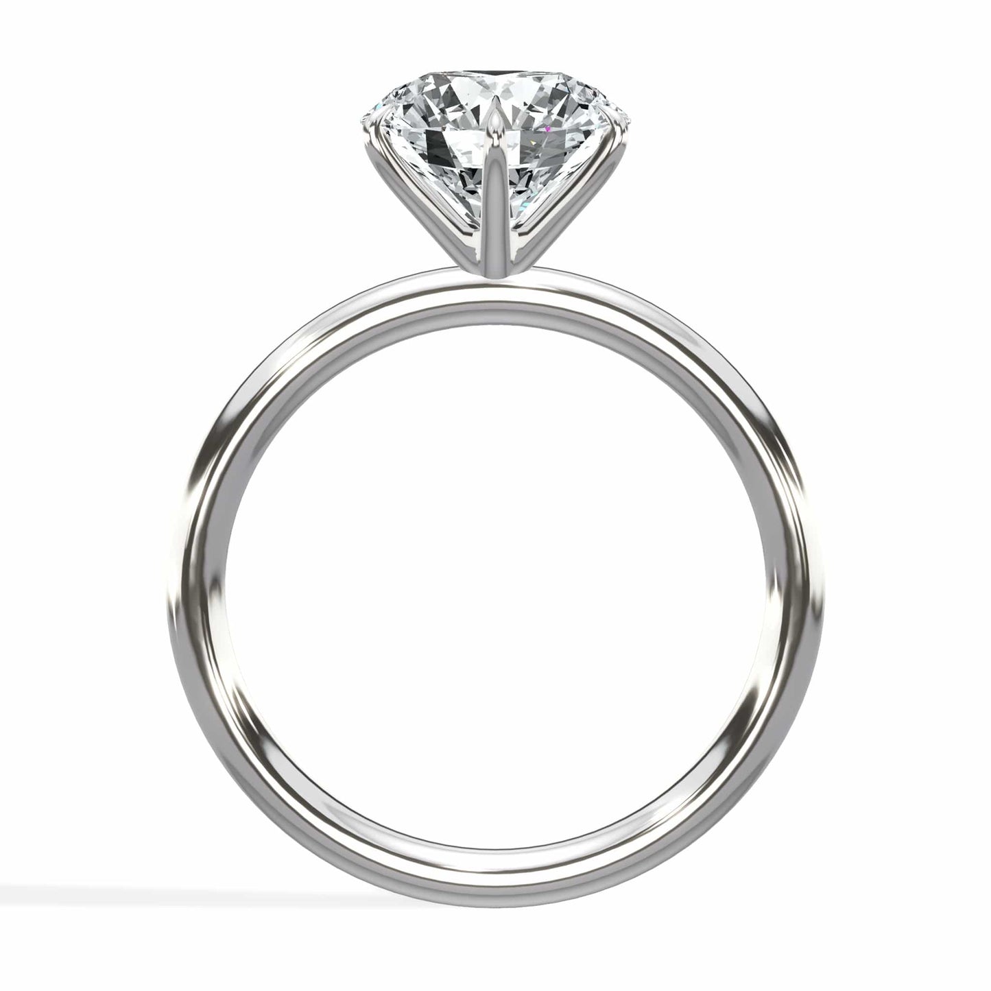 2.00 Carats Lab Grown Round Brilliant Cut Solitaire Diamond Engagement Ring in White Gold