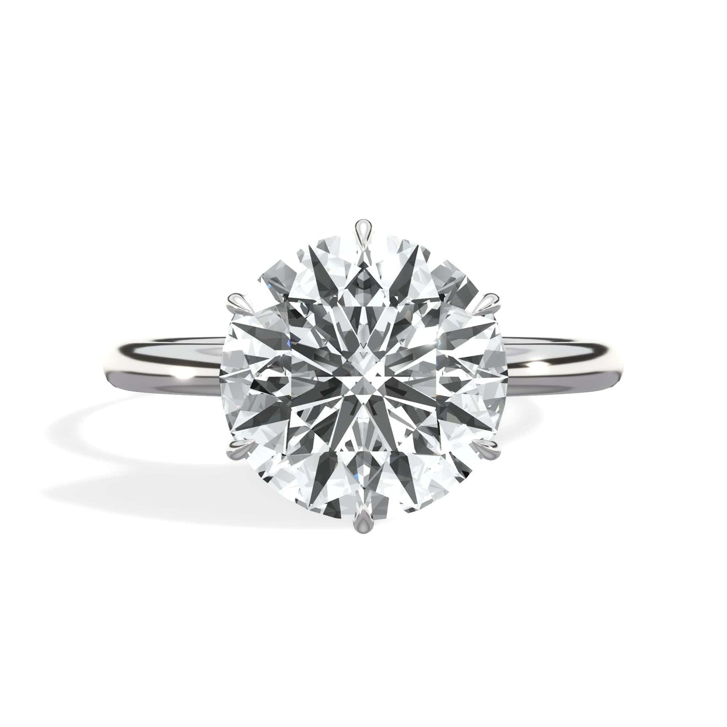 3 Carats Lab Grown Round Brilliant Cut Diamond Engagement Ring