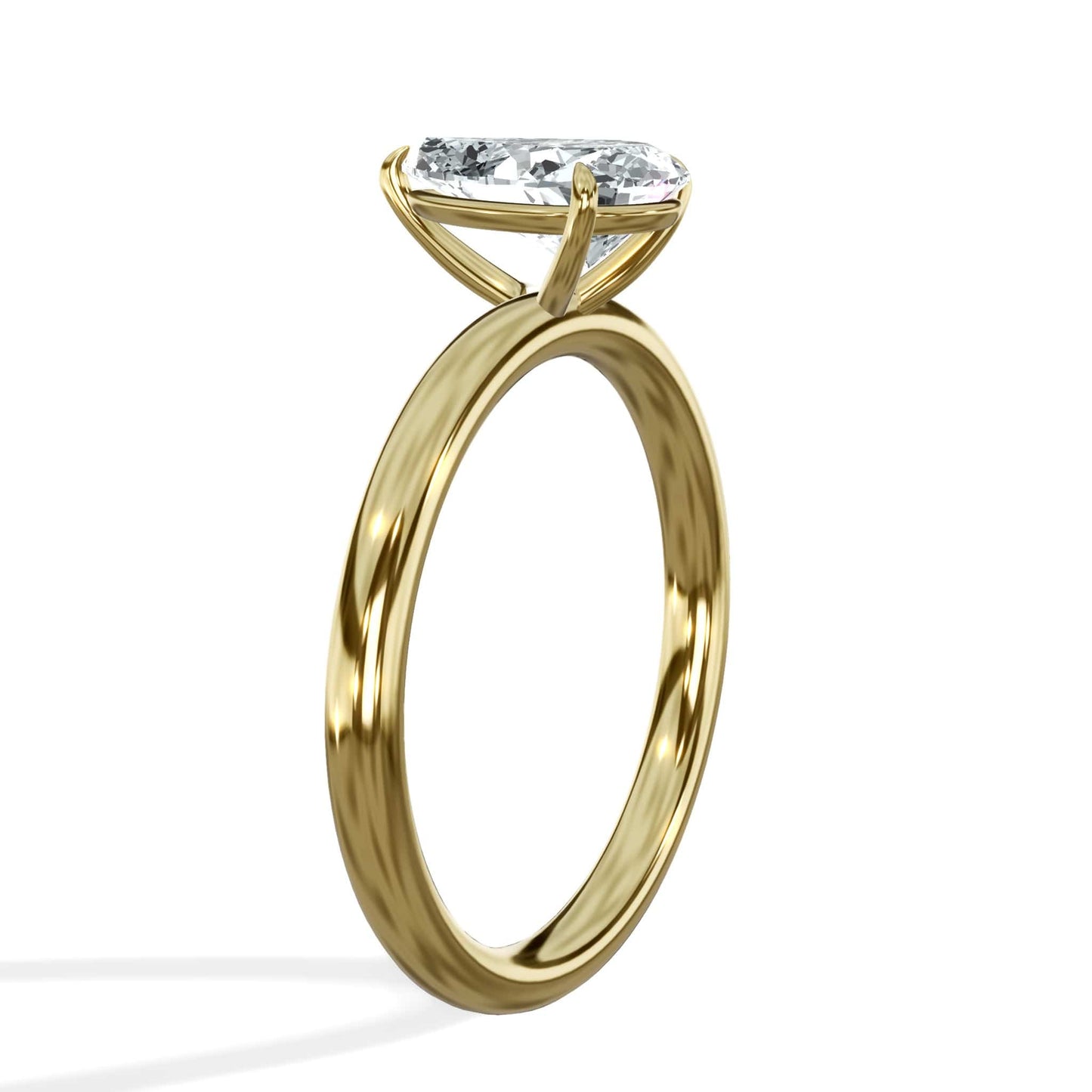 1 Carat Lab Grown Pear Shape Solitaire Diamond Engagement Ring