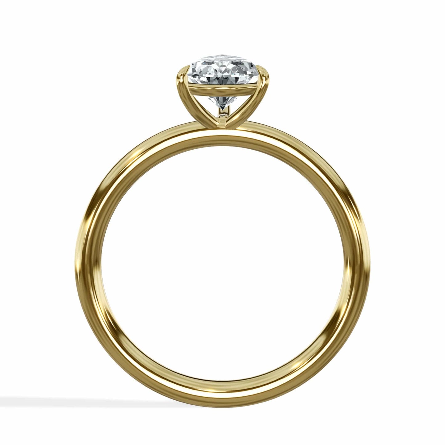 1 Carat Lab Grown Pear Shape Solitaire Diamond Engagement Ring
