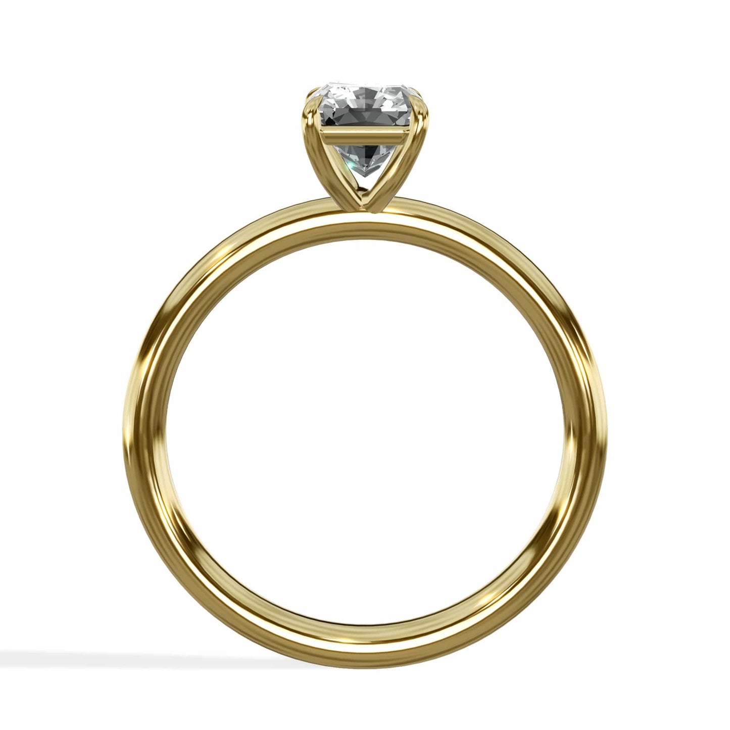 1 Carat Lab Grown Solitaire Radiant Cut Diamond Engagement Ring