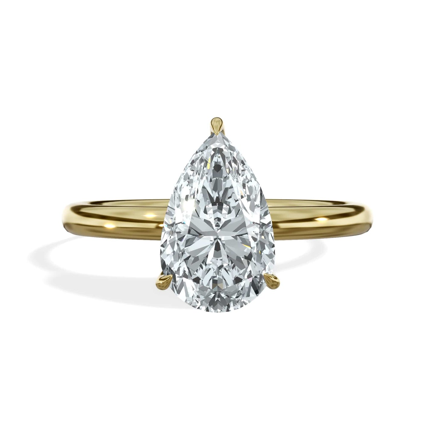 1.50 Carat Lab Grown Pear Shape Solitaire Diamond Engagement Ring