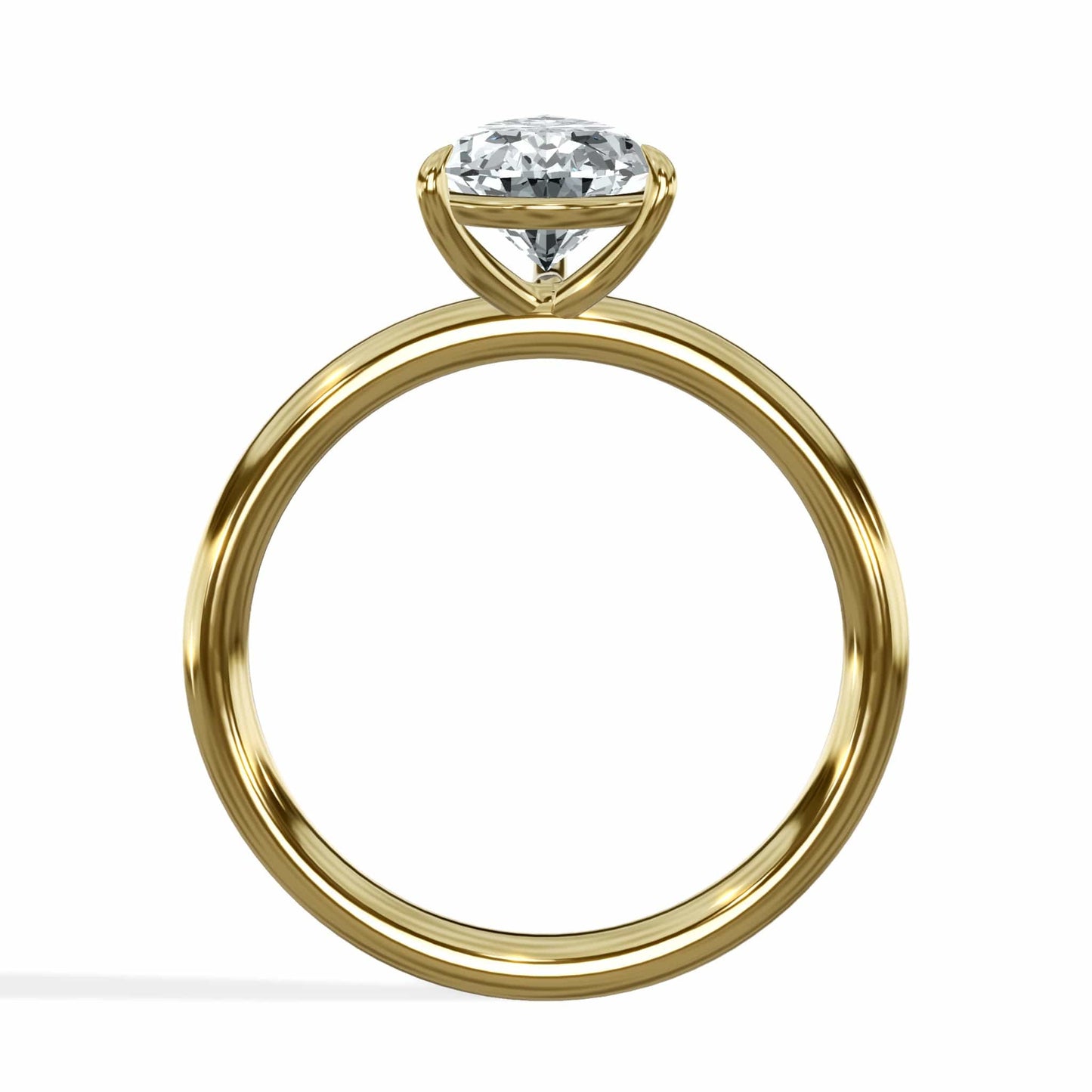 1.50 Carat Lab Grown Pear Shape Solitaire Diamond Engagement Ring